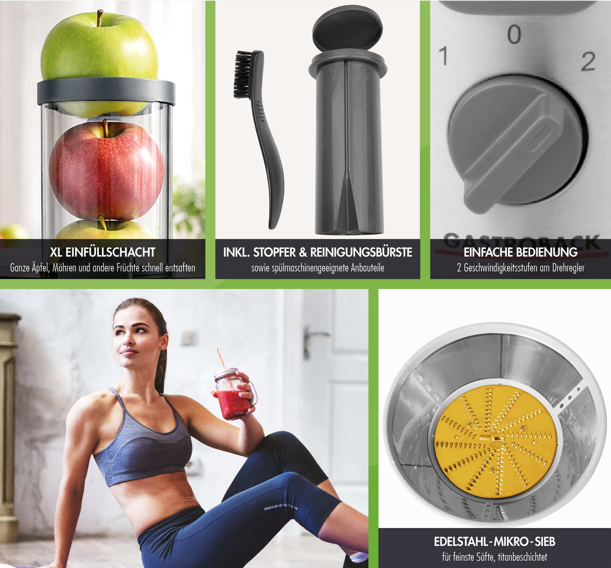 Gastroback Entsafter »VITAL JUICER PLUS 40116« 800 W
