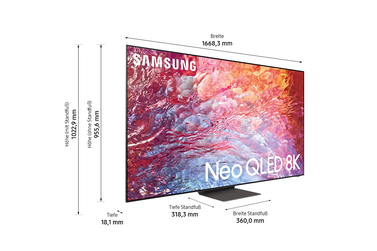 Samsung QLED-Fernseher »75" Neo QLED 8K QN700B (2022)«, 189 cm/75 Zoll, 8K, Smart-TV, Quantum Matrix Technologie Pro mit Neural Quantum Lite 8K,HDR 2000