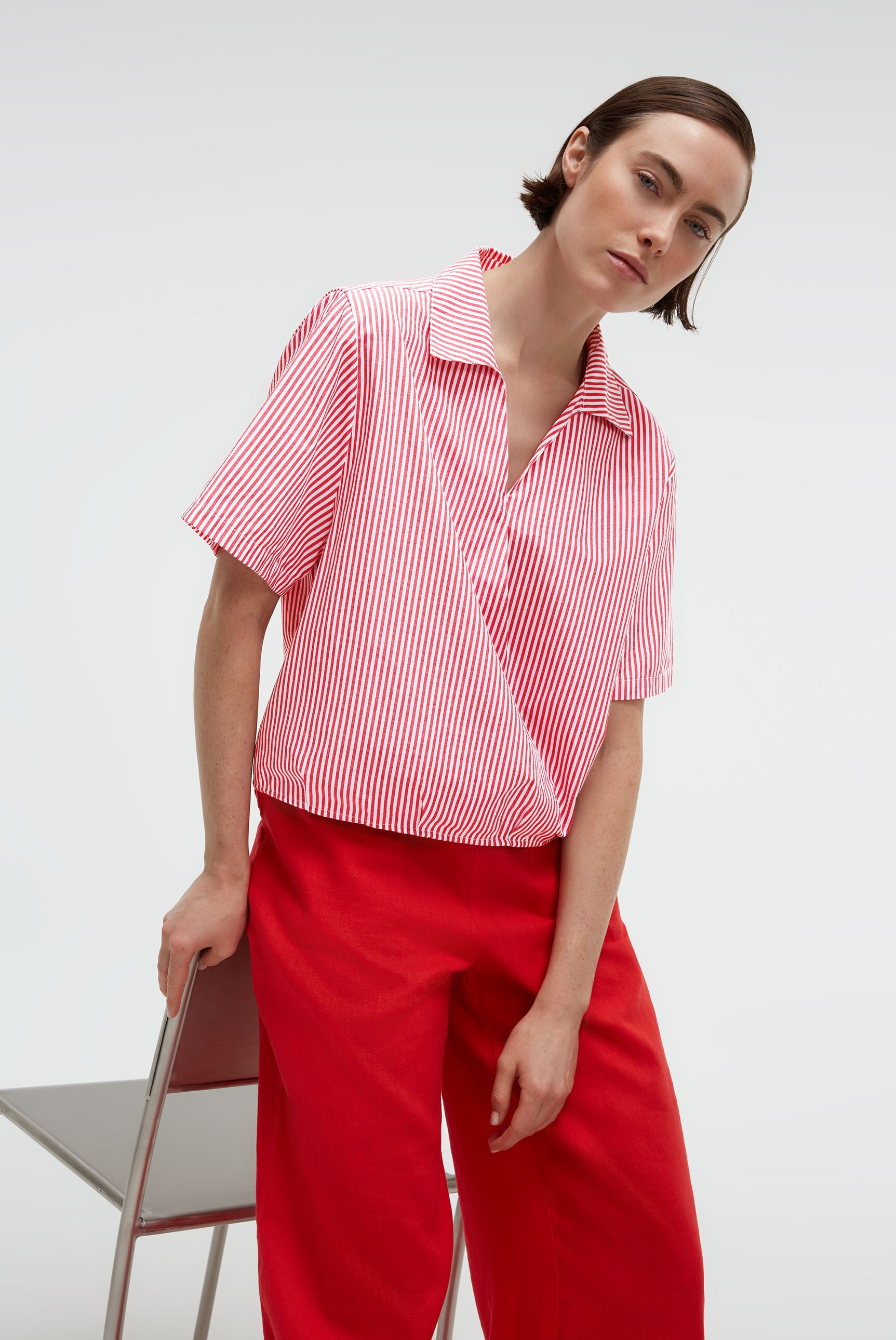 SENSES.THE LABEL Schlupfbluse mit Kellerfalte im Rücken