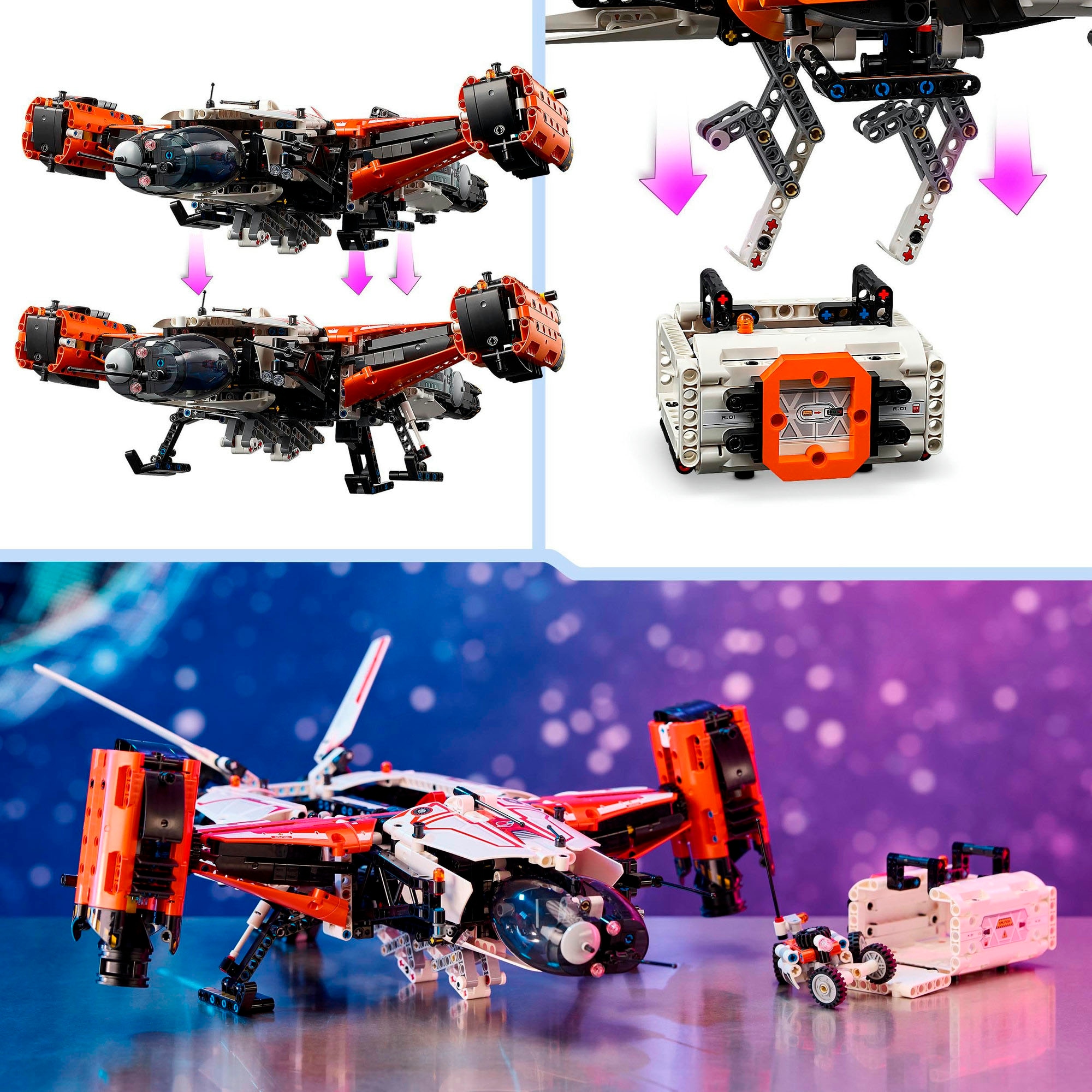 LEGO® Konstruktionsspielsteine »VTOL Schwerlastraumfrachter LT81 (42181), LEGO® Technic«, (1365 St.), Made in Europe