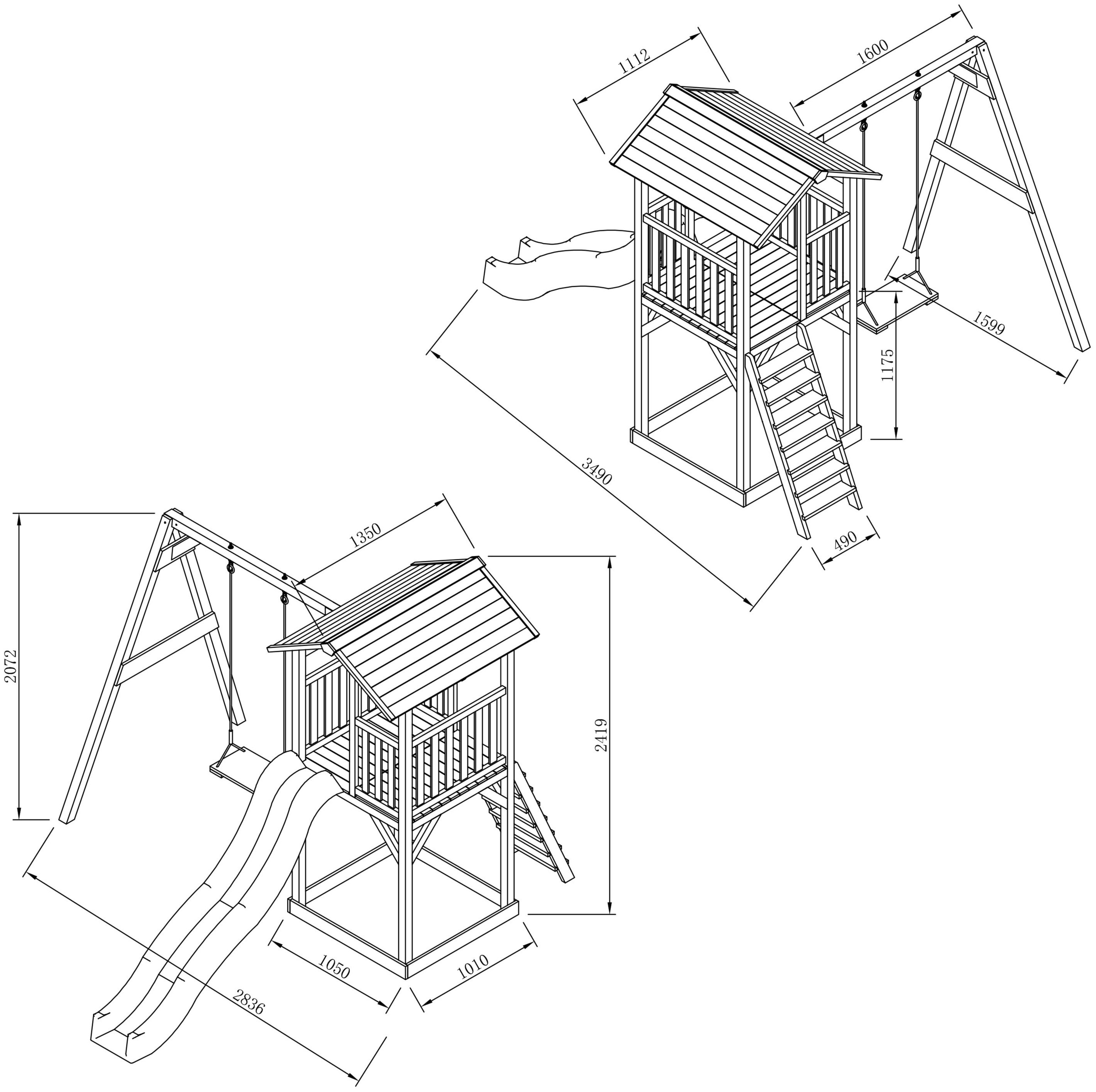 AXI Spielturm »Beach Tower«, mit Einzelschaukel und Rutsche