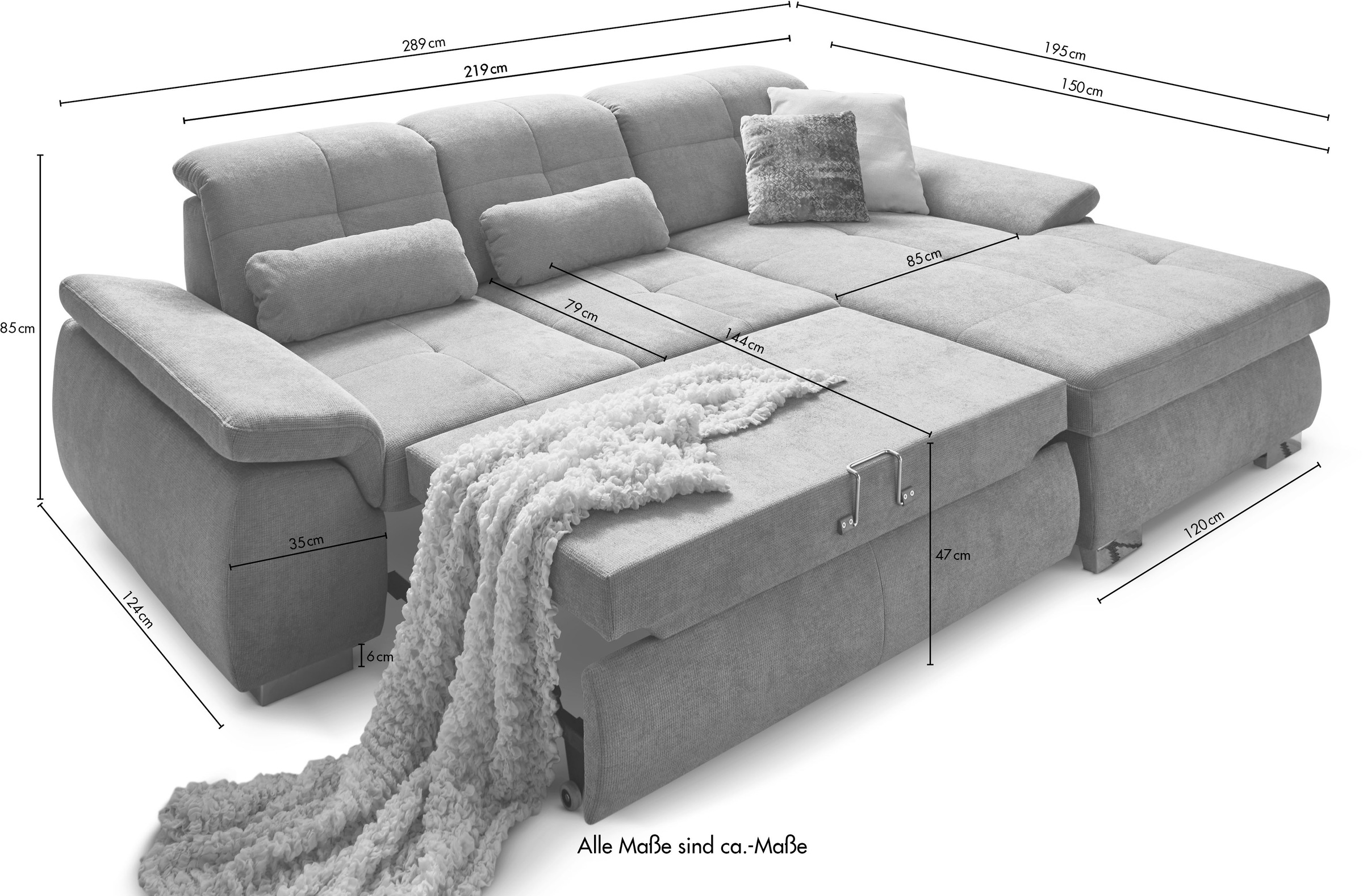 Die PlanBar Ecksofa »MP-IN16037 L-Form mit Federkern-Polsterung«, mit Sitztiefenverstellung & Zierkissen
