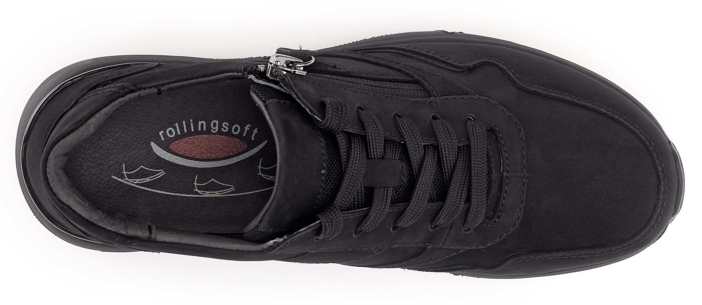 Gabor Rollingsoft Keilsneaker, Freizeitschuh, Halbschuh, Schnürschuh, Logoschriftzug an der Ferse