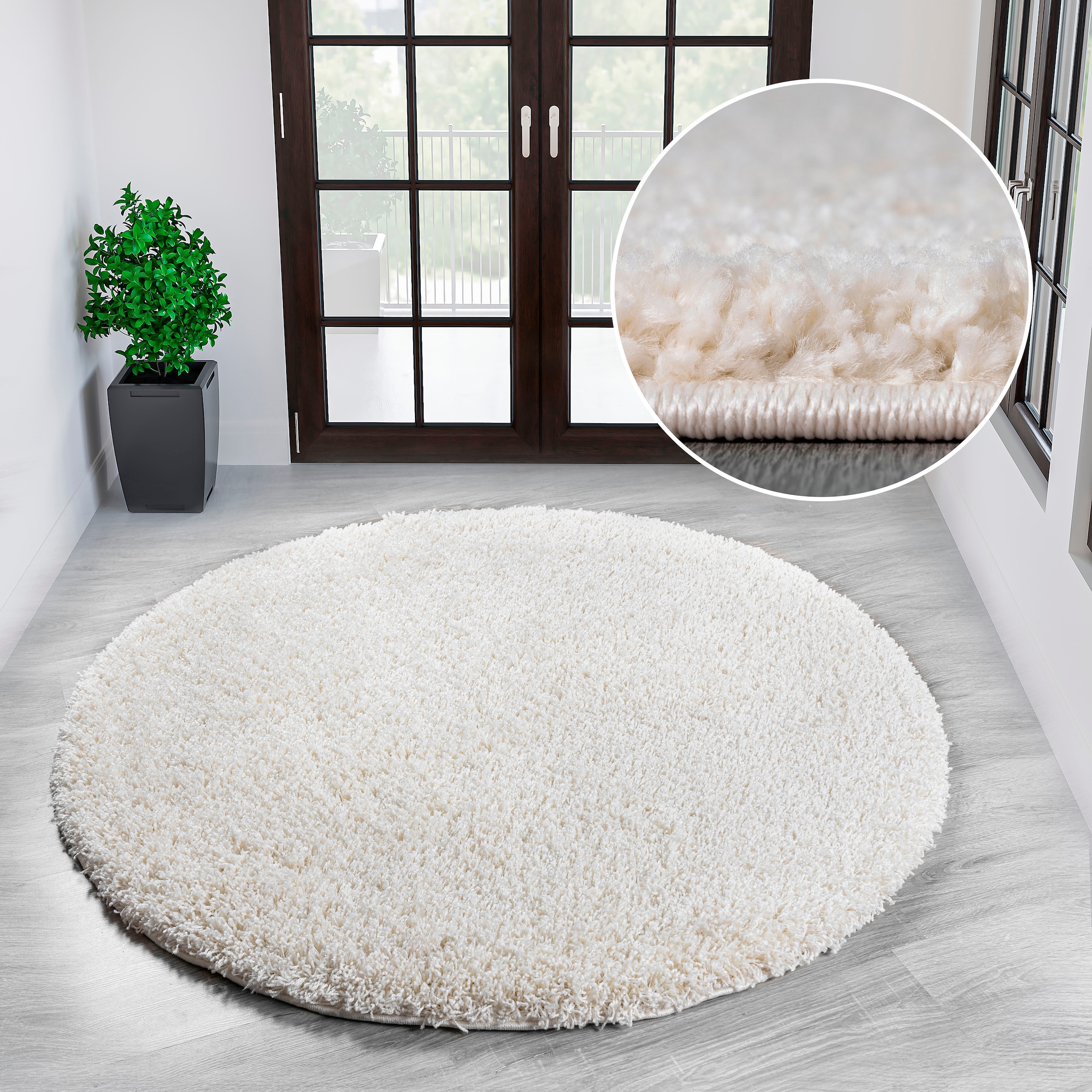 OTTO home Hochflor-Teppich "Viva Shaggy, in Standard- und Premium-Qualität, 30 mm oder 45 mm Höhe" rund 45 mm Höhe Uni Farben, einfarbig, weich, kuschelig, Läufer, Kundenliebling