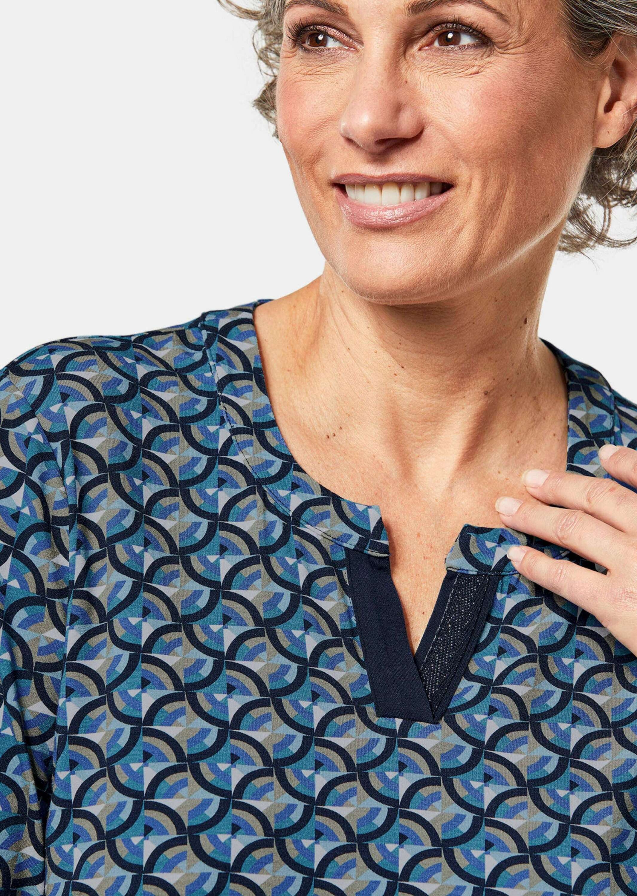 GOLDNER Longpullover »Bluse Kurzgröße - Weiche Jerseybluse mit wundervollem Druck«
