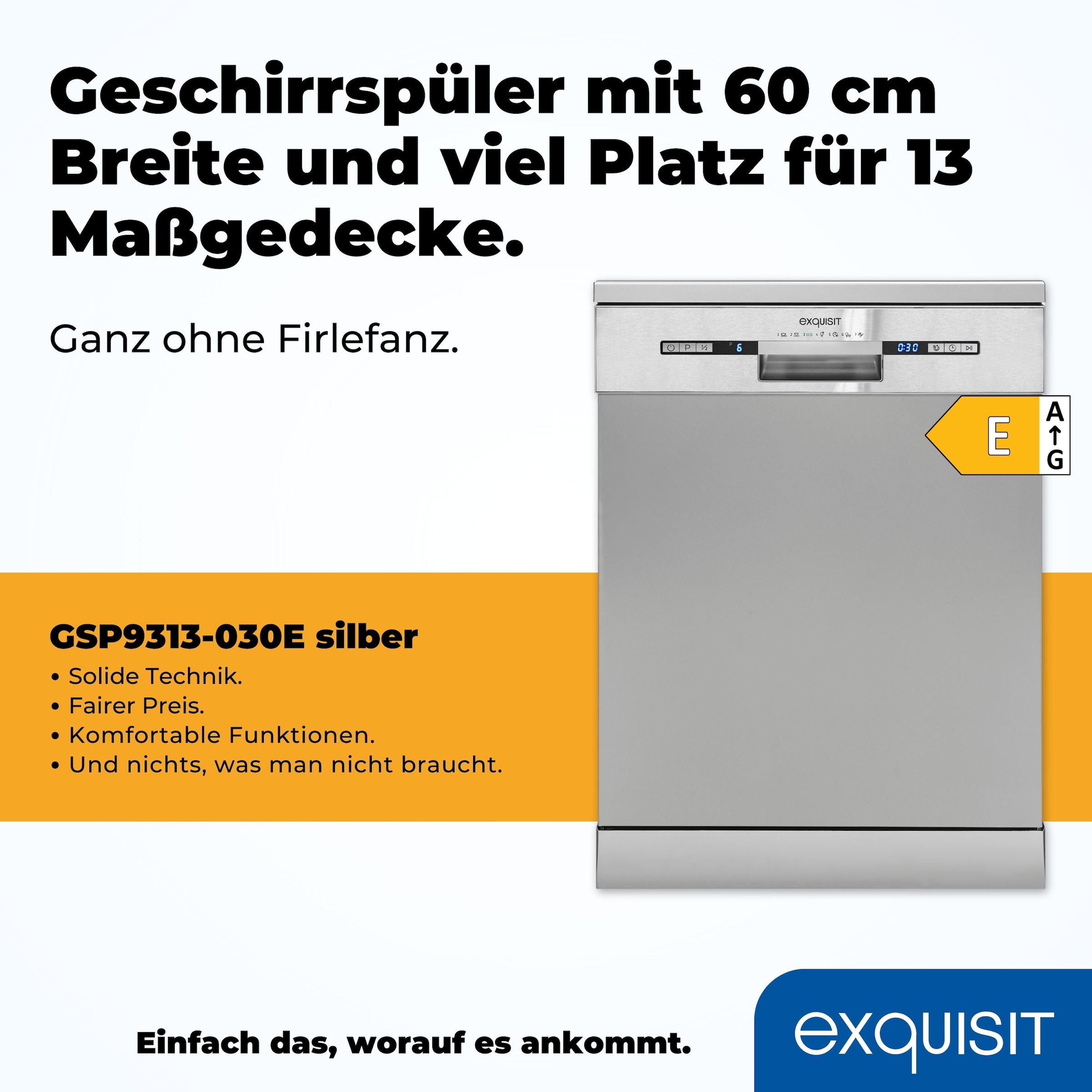 exquisit Standgeschirrspüler »GSP9313-030E«