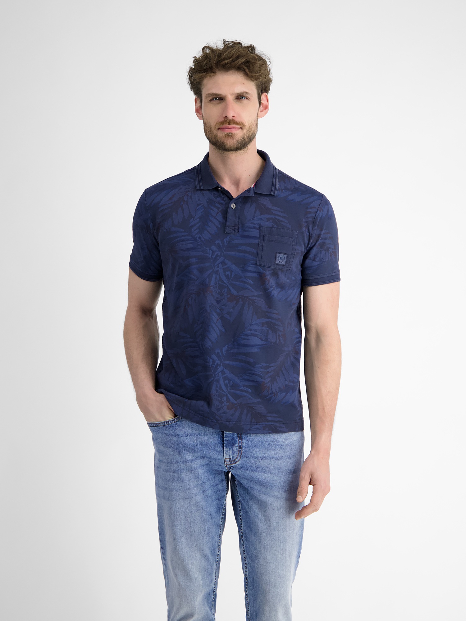 LERROS Poloshirt "LERROS Herren Poloshirt, floral bedruckt" günstig online kaufen