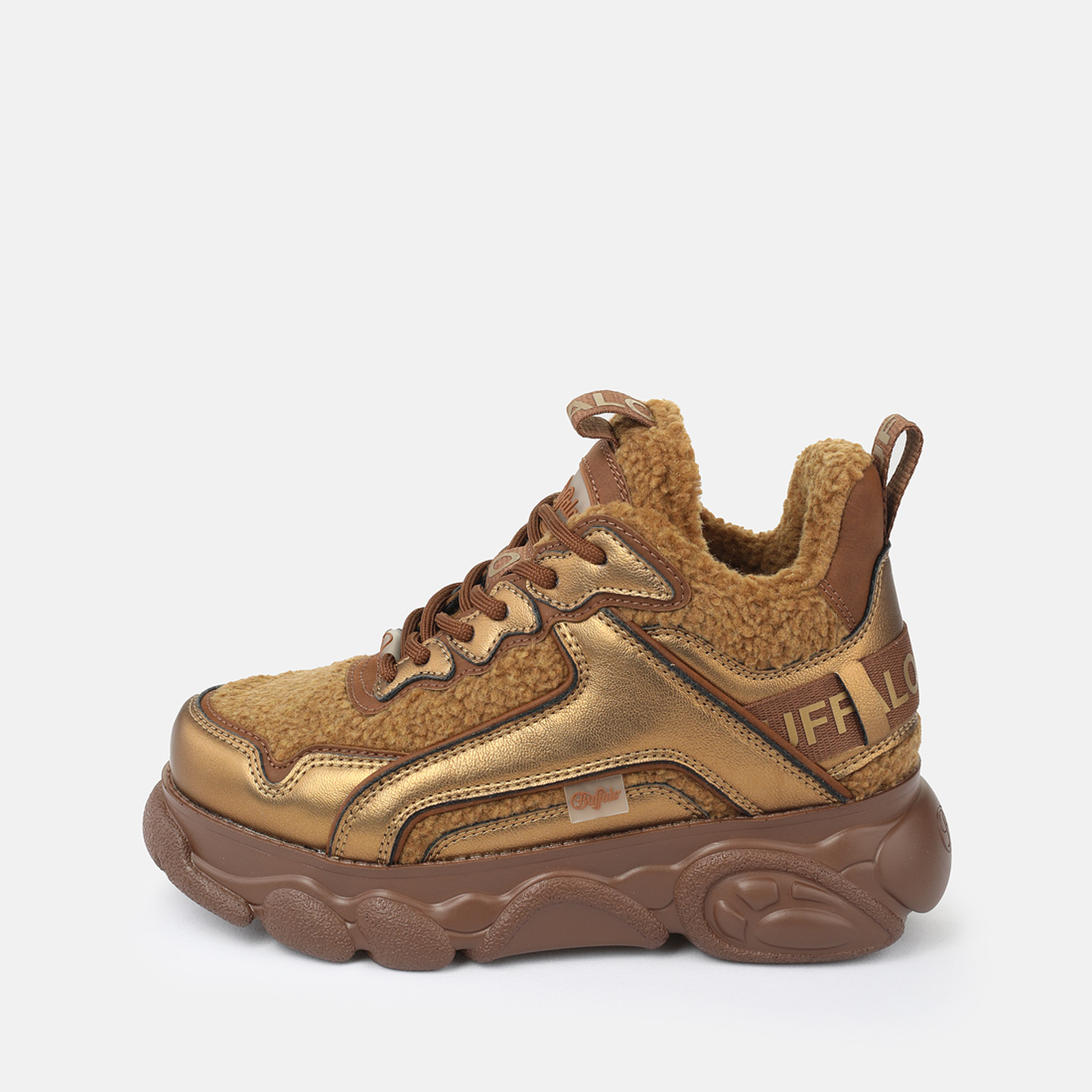 Buffalo Plateausneaker "CLD CHAI WARM" Schnürschuh, Halbschuh, Freizeitsneaker mit Fellimitat-Besatz