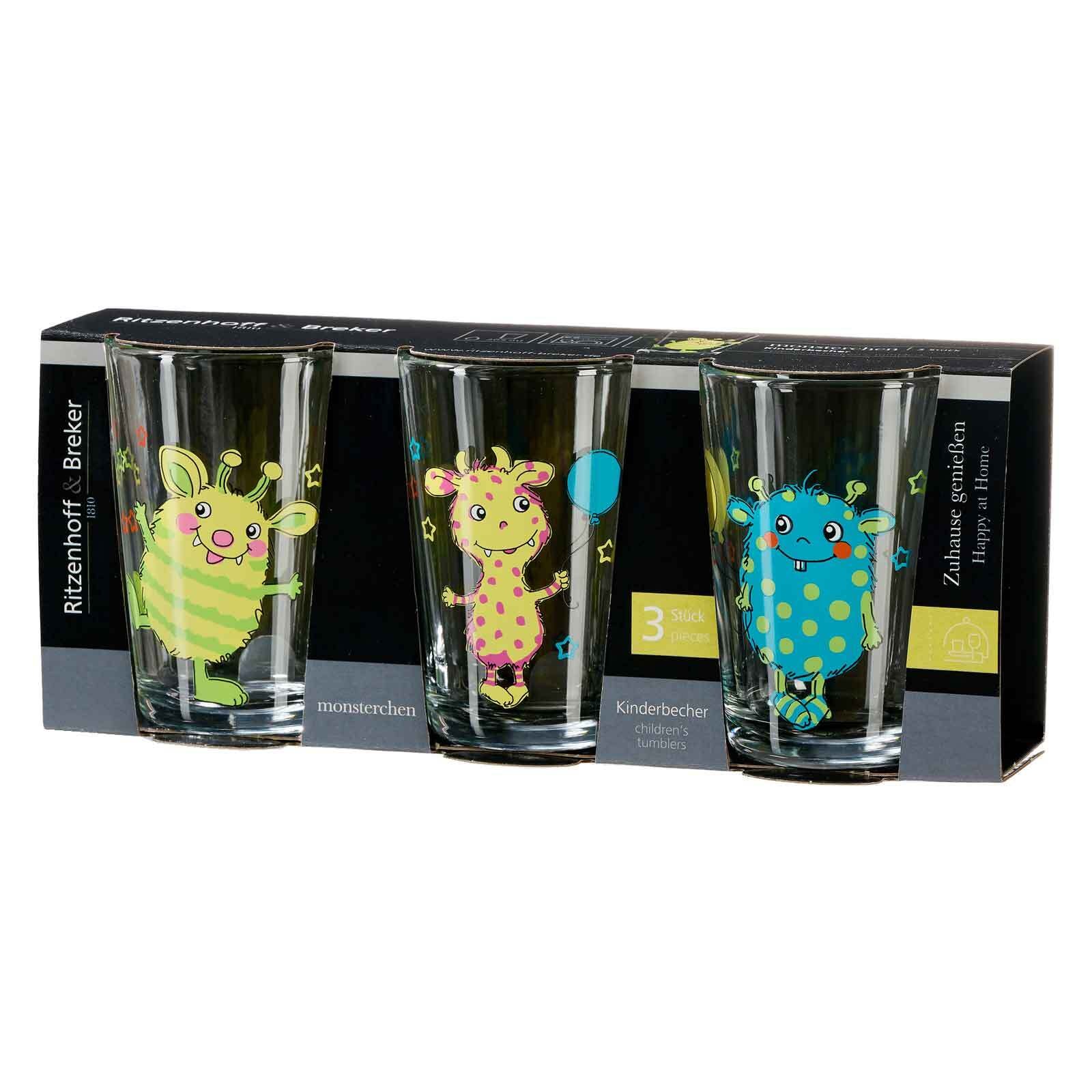 Ritzenhoff & Breker Kinderbecher »Kindergläser Monsterchen 205 ml 3er Set bunt«