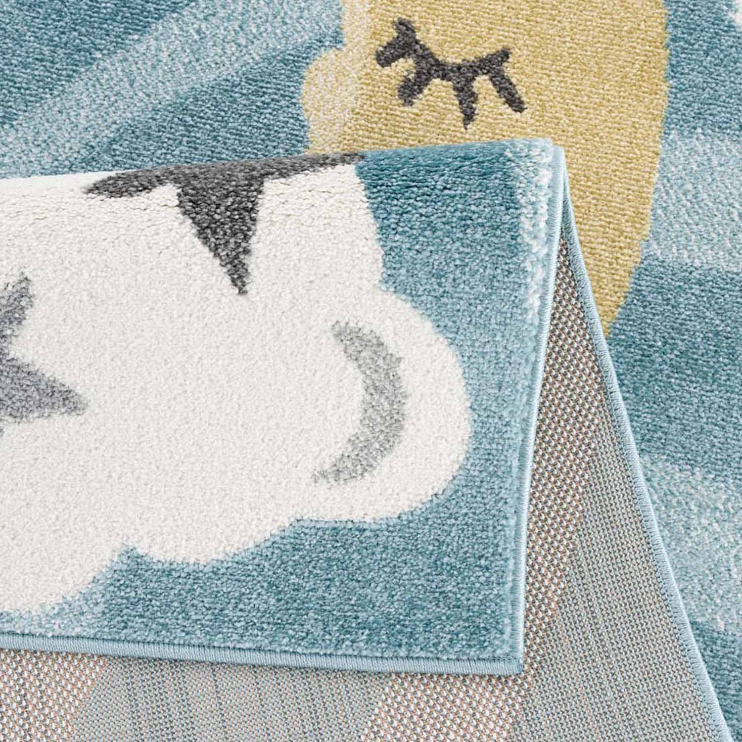 Carpet City Kinderteppich »Anime9380«, rechteckig, 11 mm Höhe, Teppich Mond, Wolken, Sterne, Weicher Flor