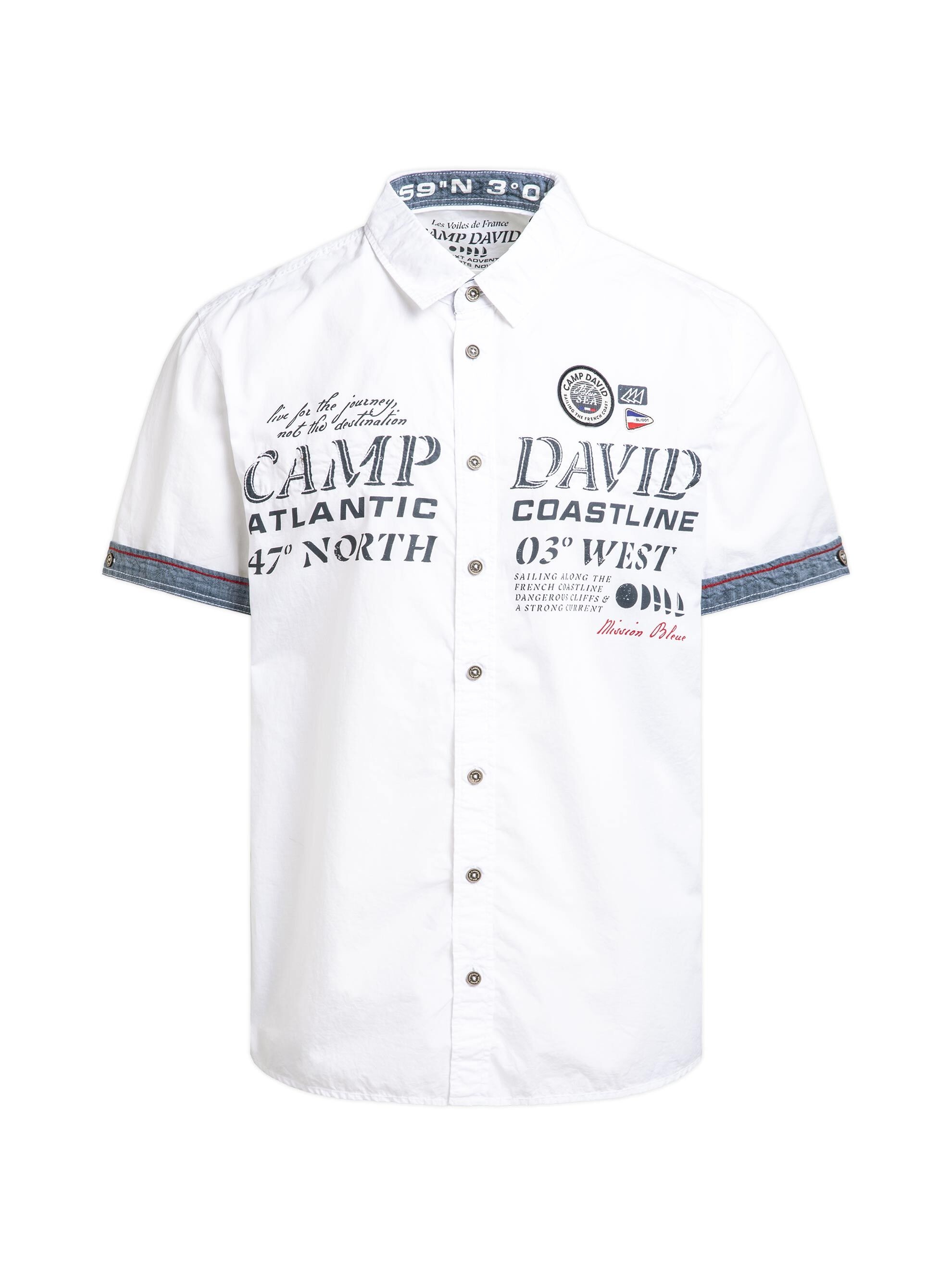 CAMP DAVID Kurzarmhemd mit Stickerei