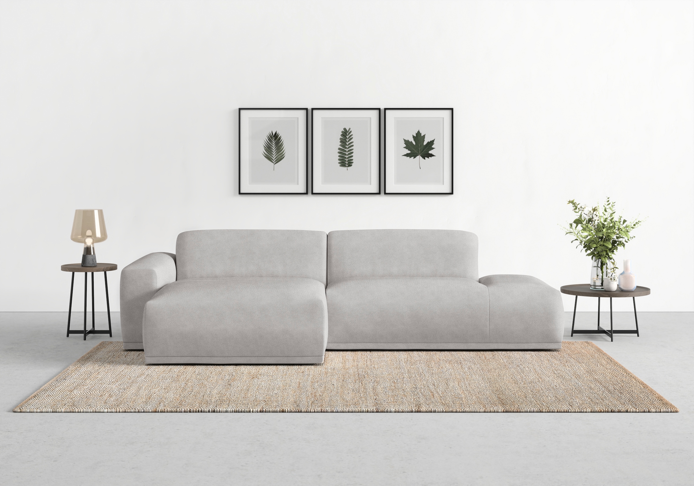 TRENDMANUFAKTUR Ecksofa "Braga, mit hochwertigem Kaltschaum, L-Form, Japandi-Design" modernes Sofa, Couch mit hohem Sitzkomfort, 275/72/160 cm (B/H/T)