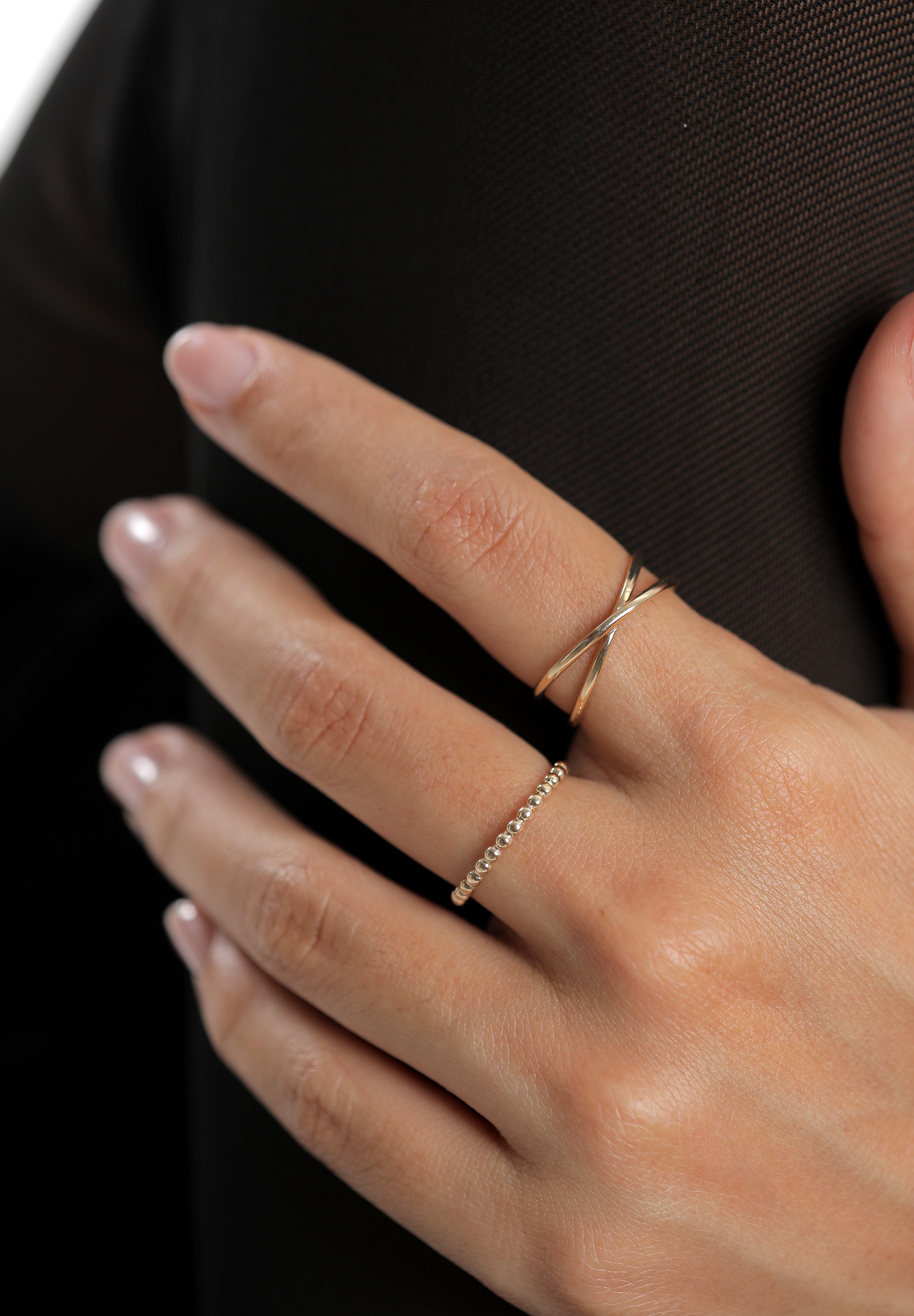 Elli Premium Fingerring »Ring Dots Kugel Design 375 Gelbgold«