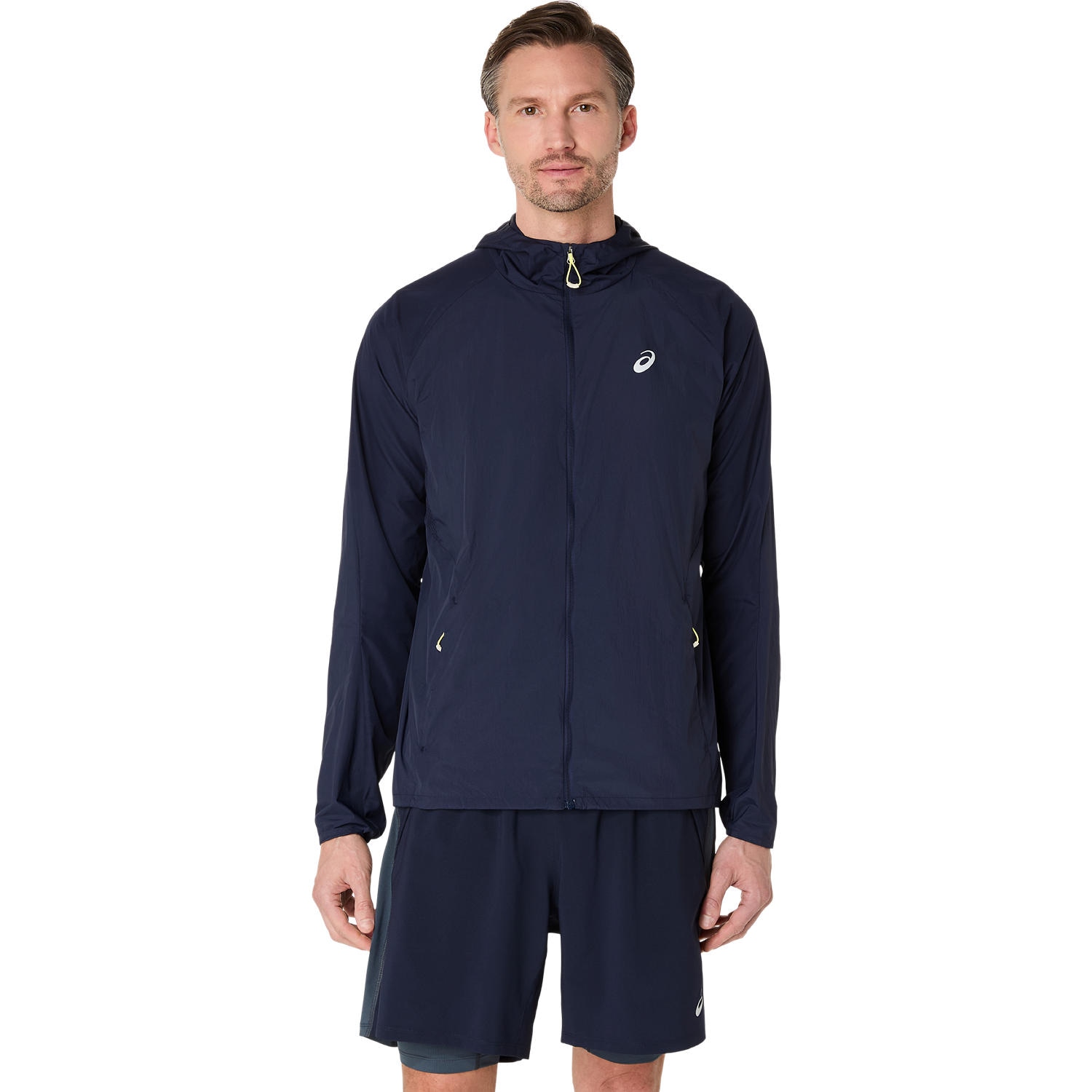 Asics Laufjacke "ROAD PACKABLE JACKET" mit Kapuze ACTIBREEZE™ Technologie, Wasserabweisend, Windabweisend