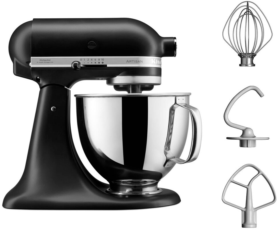 KITCHENAID Küchenmaschine "5KSM125EER", B:24cm H:36cm T:37cm, schwarz, Küchenmaschinen