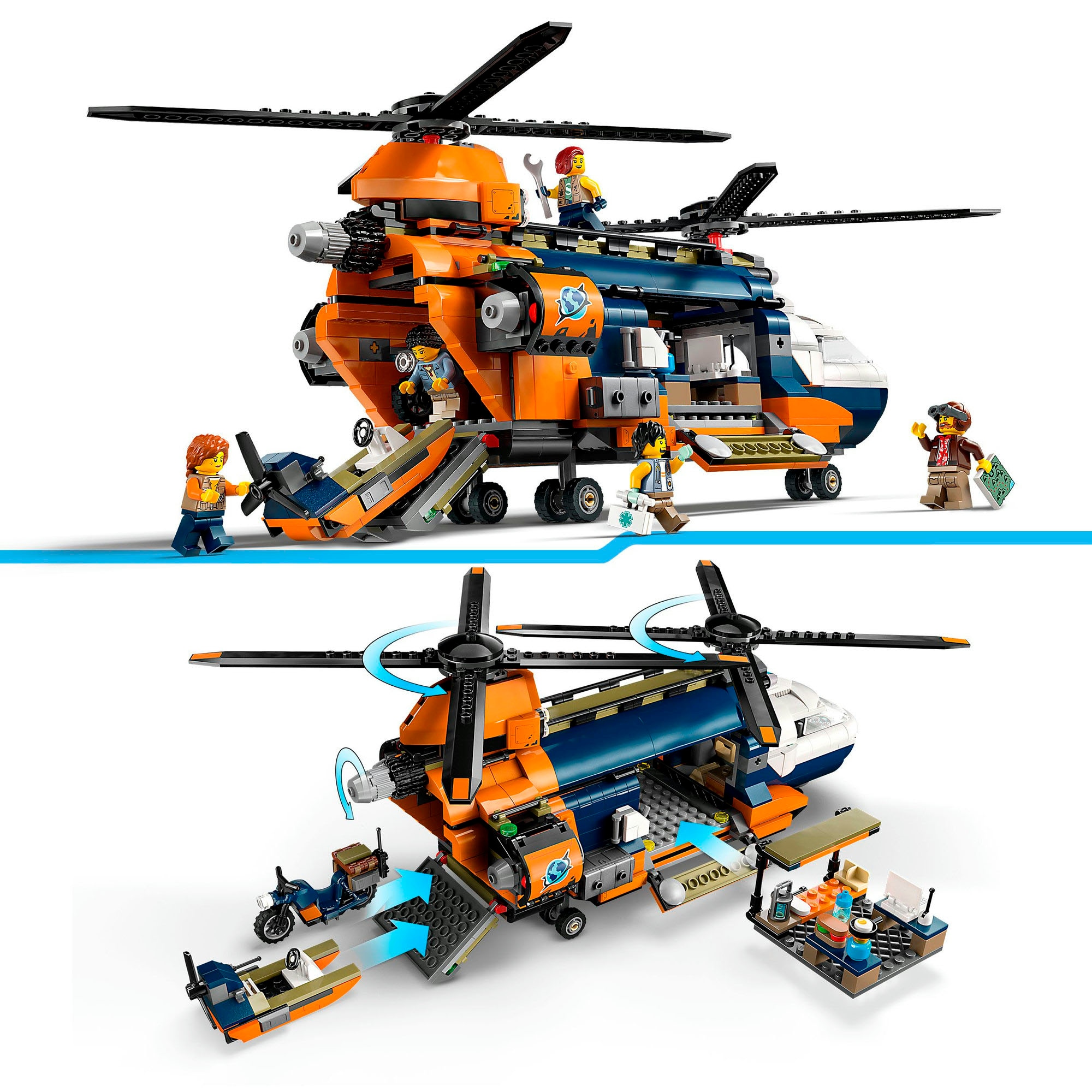 LEGO® Konstruktionsspielsteine »Dschungelforscher-Hubschrauber (60437), LEGO City«, (881 St.), Made in Europe