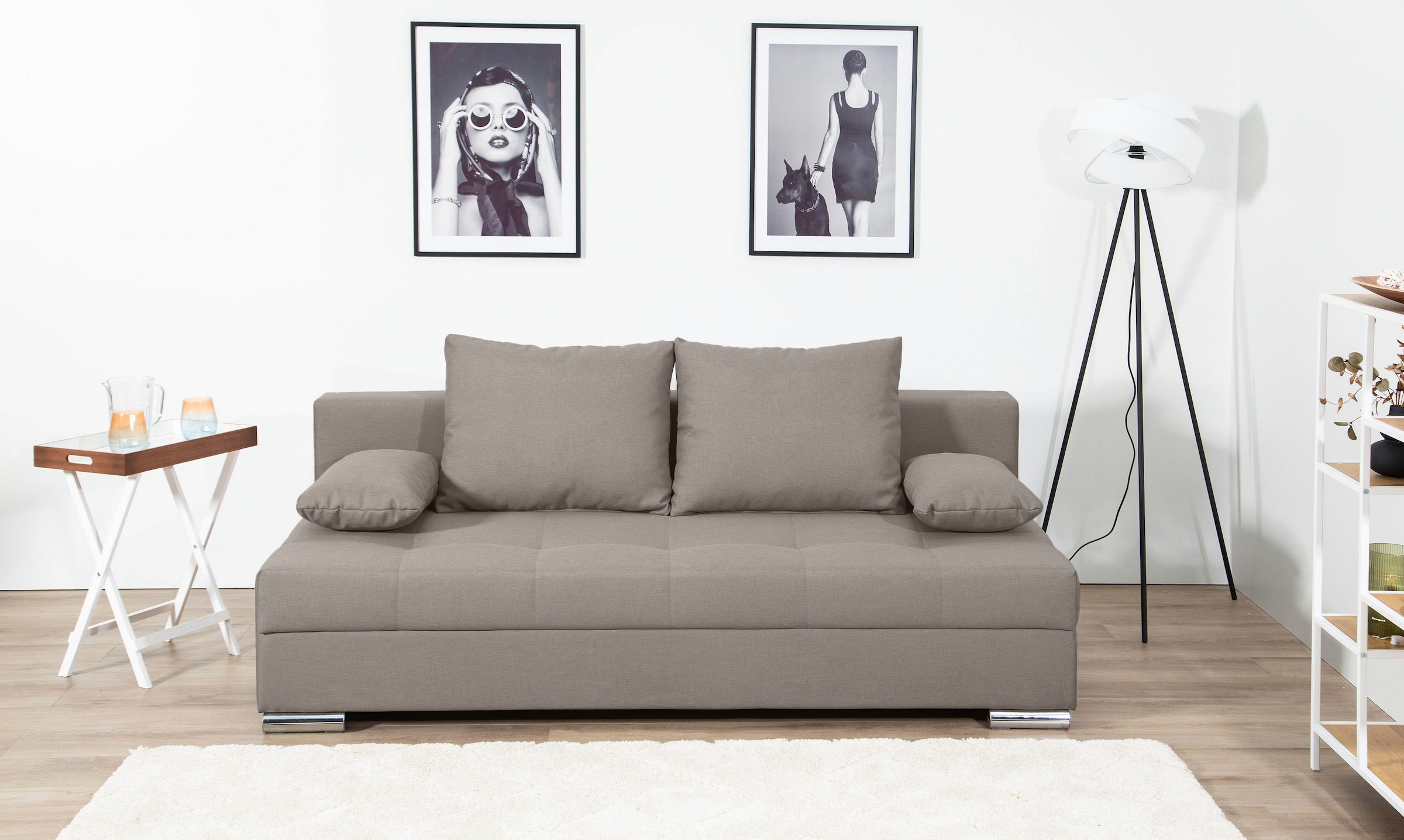COLLECTION AB Schlafsofa "Tania, B: 194 cm, Liegefl. 140x194 cm, Federkern" Schlafcouch mit Gästebett inklusive Rückenkissen