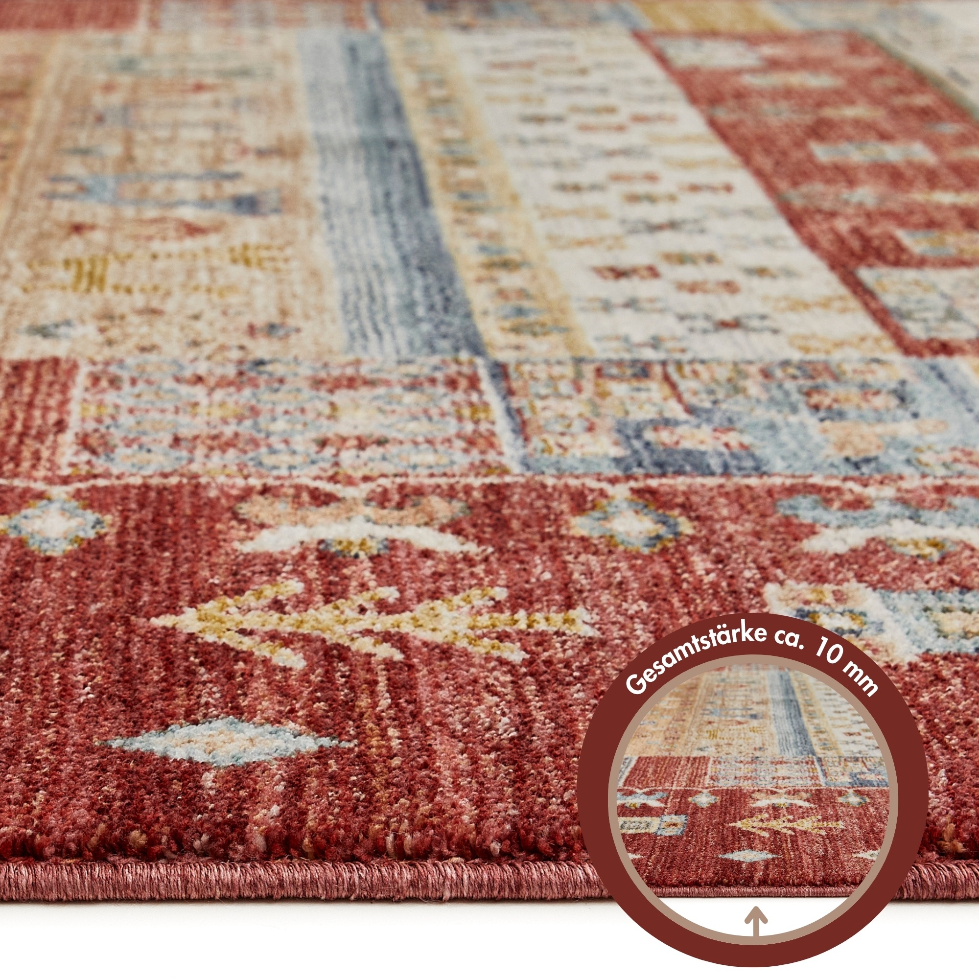 LUXOR living Teppich »Rocco« rechteckig 11 mm Höhe Vintage-Look, verschiedene Designs, mit Fransen, Wohnzimmer