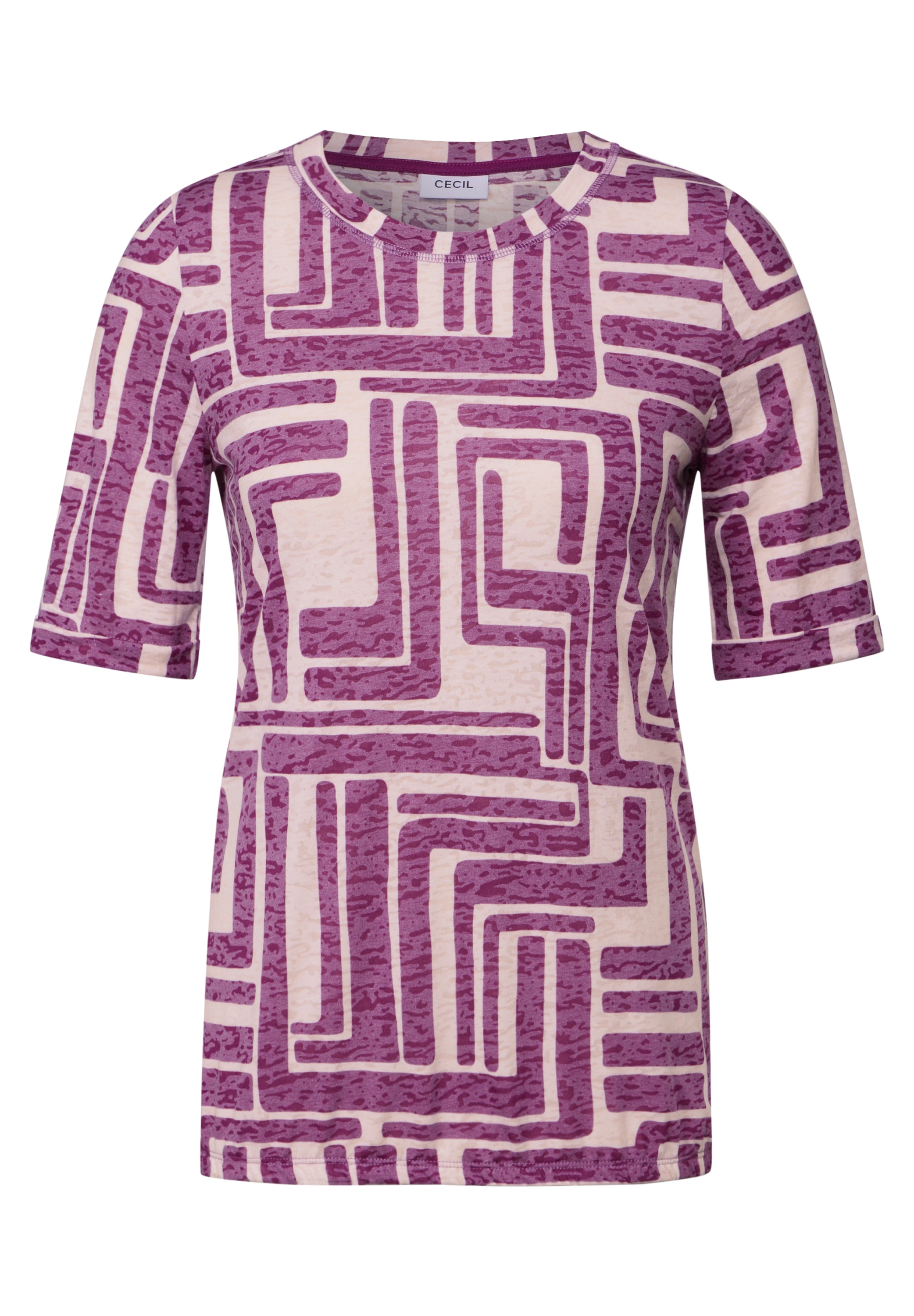 Cecil Rundhalsshirt, aus softem Materialmix