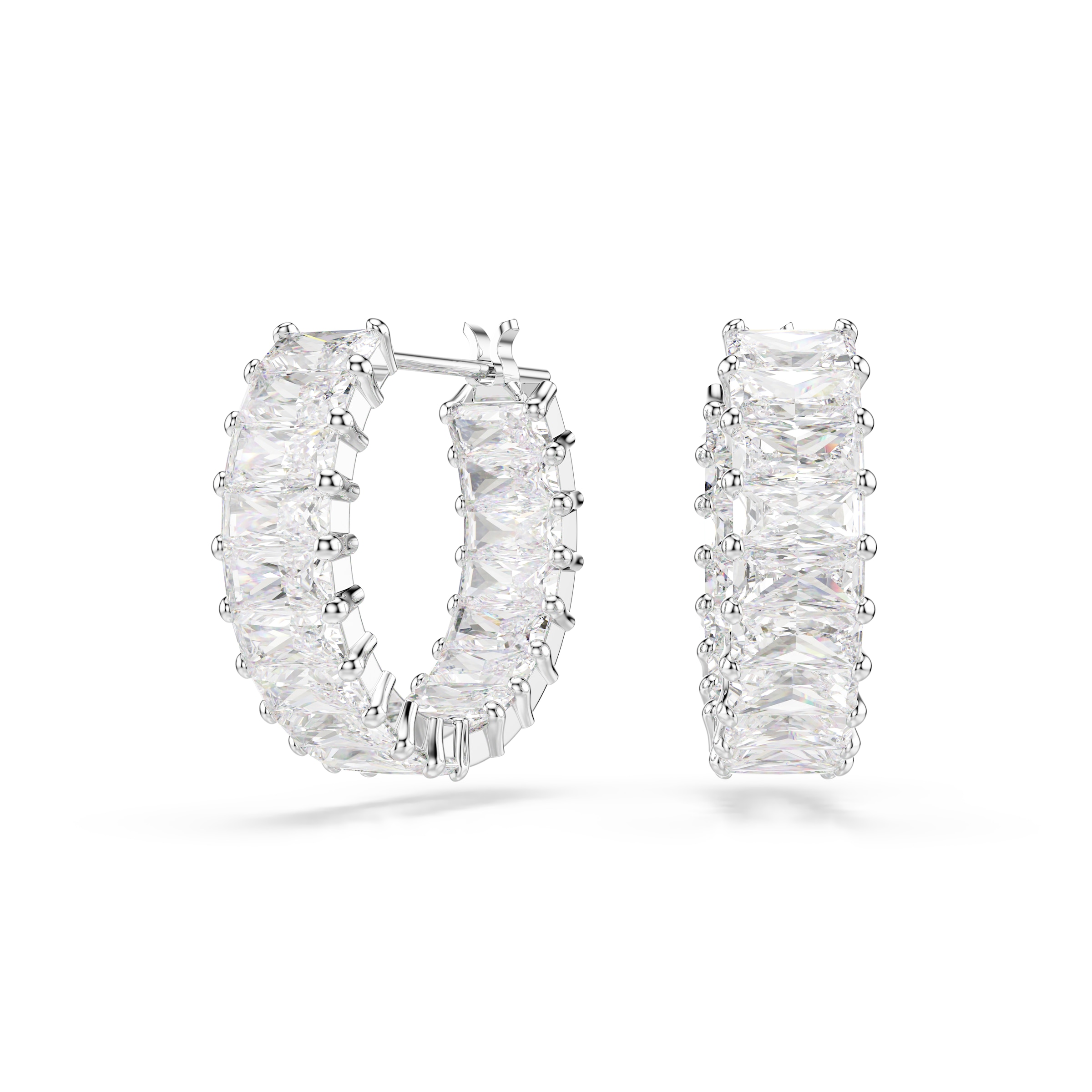 Swarovski Paar Creolen »Schmuck Geschenk Matrix Ohrringe«, mit Swarovski® Kristall, Swarovski® Zirkonia (synth.)
