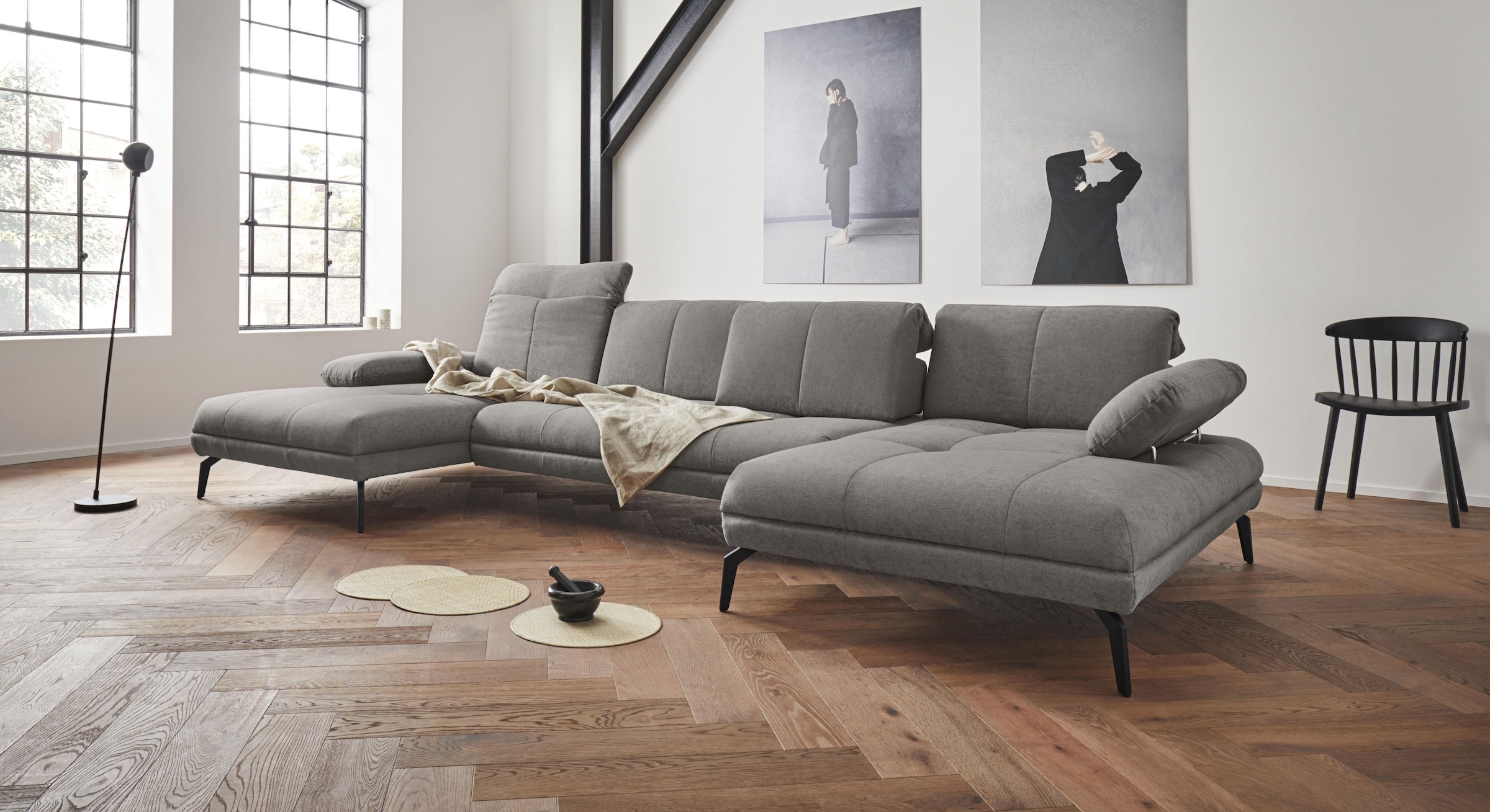 andas Wohnlandschaft "Stenlille Multifunktions-Sofa, U-Form", incl. Sitztie günstig online kaufen