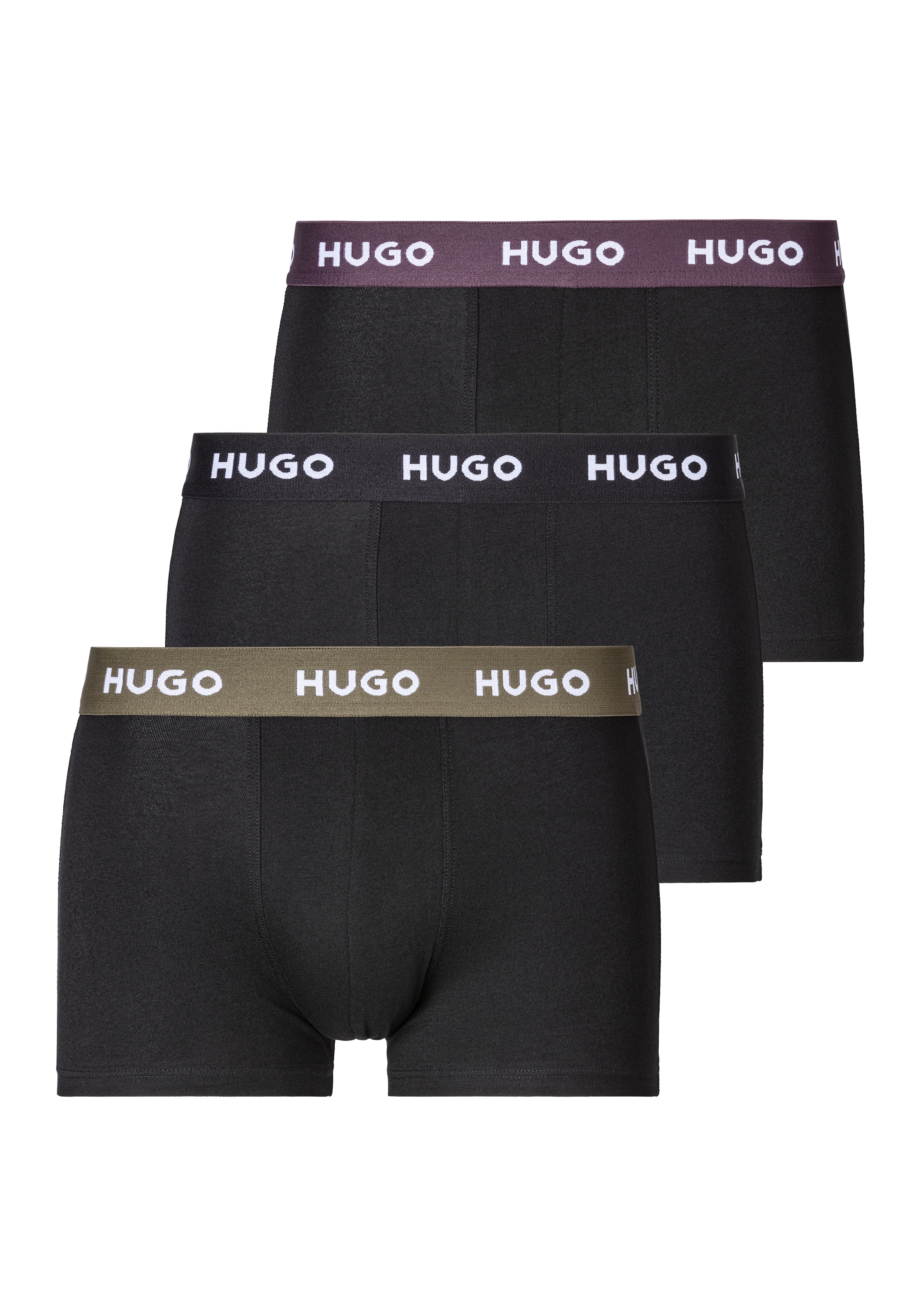 HUGO Underwear Trunk "TRUNK TRIPLET", (Packung, 3 St.), mit Logobund