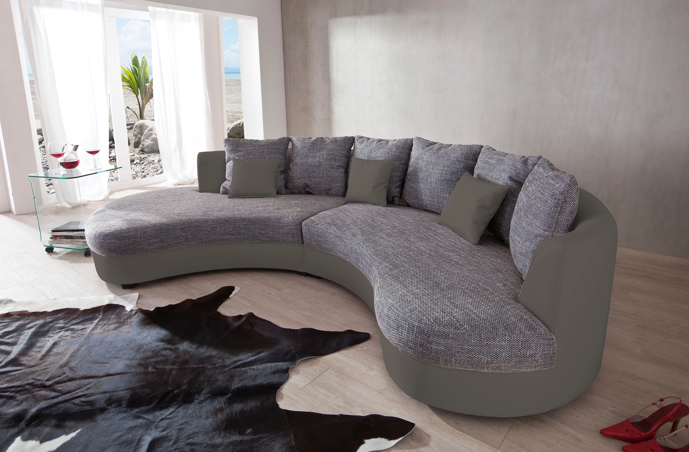 Home affaire Ecksofa "Lazio modern und bequem, schmale Armlehnen, tolle Detailverarbeitung" ergonomische Form
