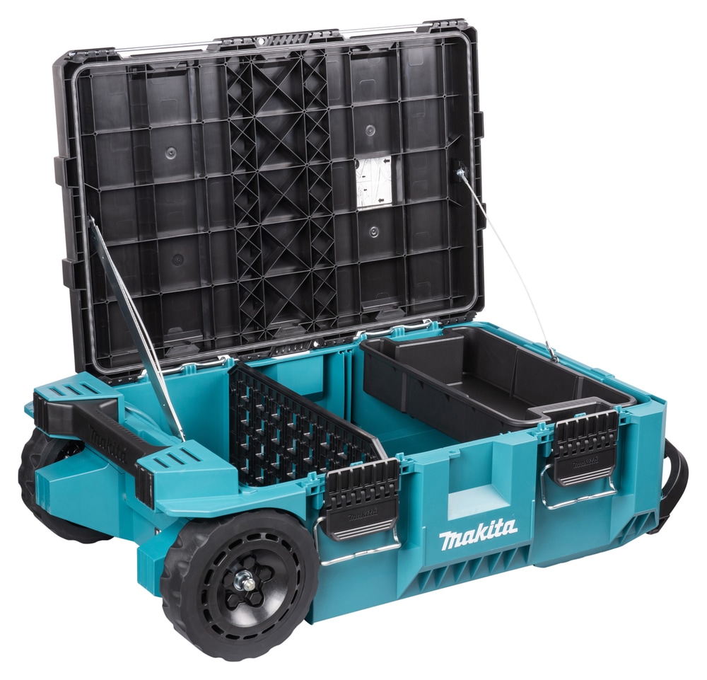 Makita Werkzeugtrolley »MAKTRAK  L »P-91001« max. 113 kg, 81,9 L, 23 cm Ø Räder, Gecko-Grip« Effizientes Be- und Entladen mit dem MAKTRAK Koffer Sortiment