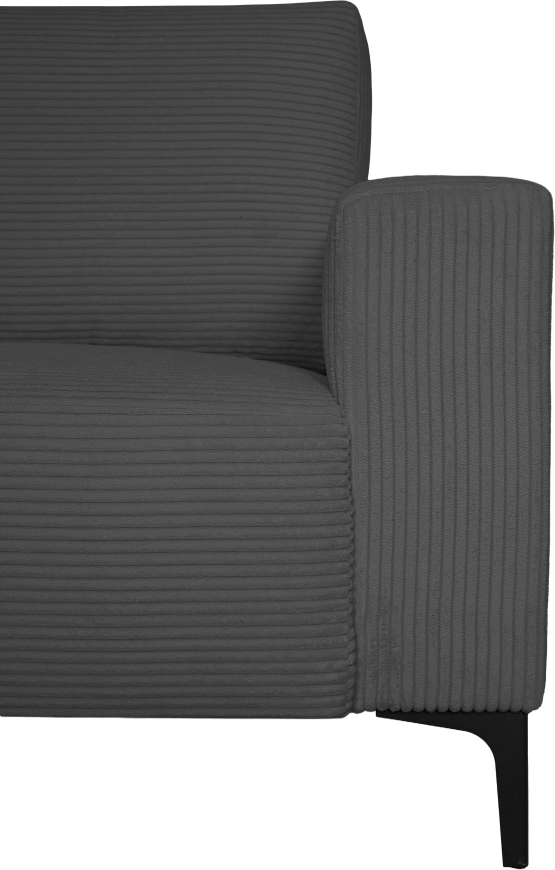 Home affaire Ecksofa »Tournon L-Form, Breite 232 cm, Breitcord« Designsofa im nordischen Stil, Wellenunterfederung, Metallfüße