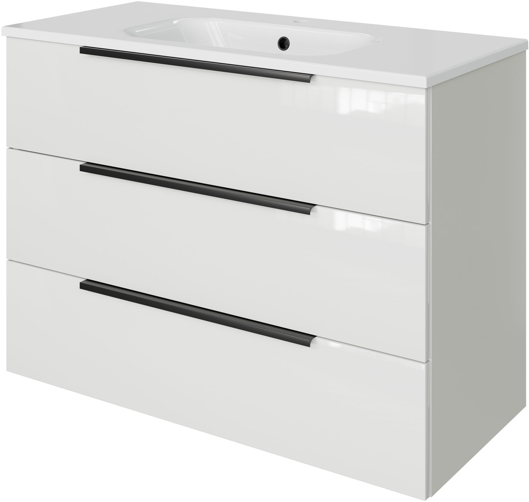 Saphir Badmöbel-Set "Mineralmarmor-Waschtisch mit Waschtischunterschrank" 2 Stk. tlg.
