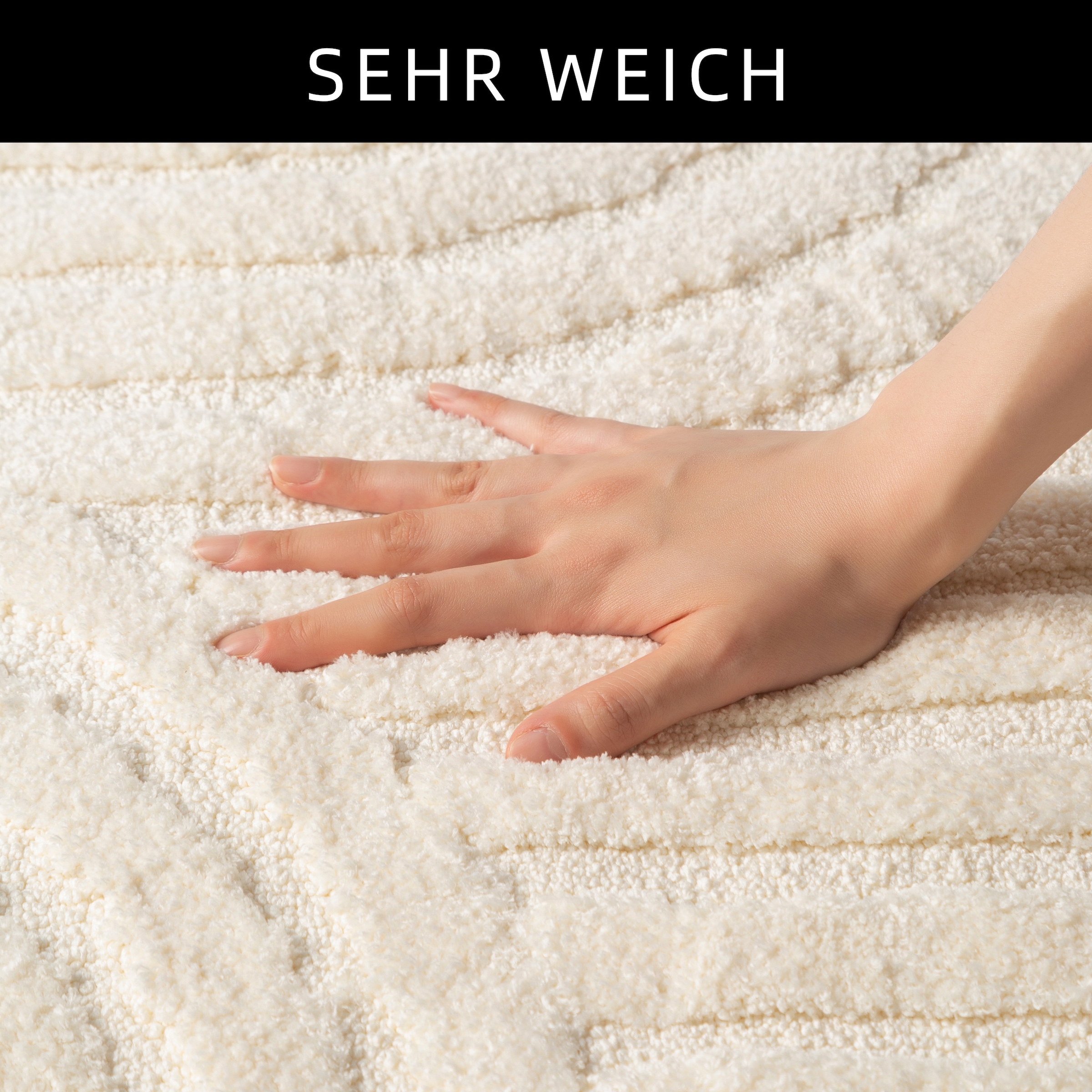my home Badematte »Regona Scandi, Badvorleger, Badezimmer Teppich, Duschvorleger«, strapazierfähig, Badteppich, Uni Farben, Hoch-Tief-Effekt, modernes Muster