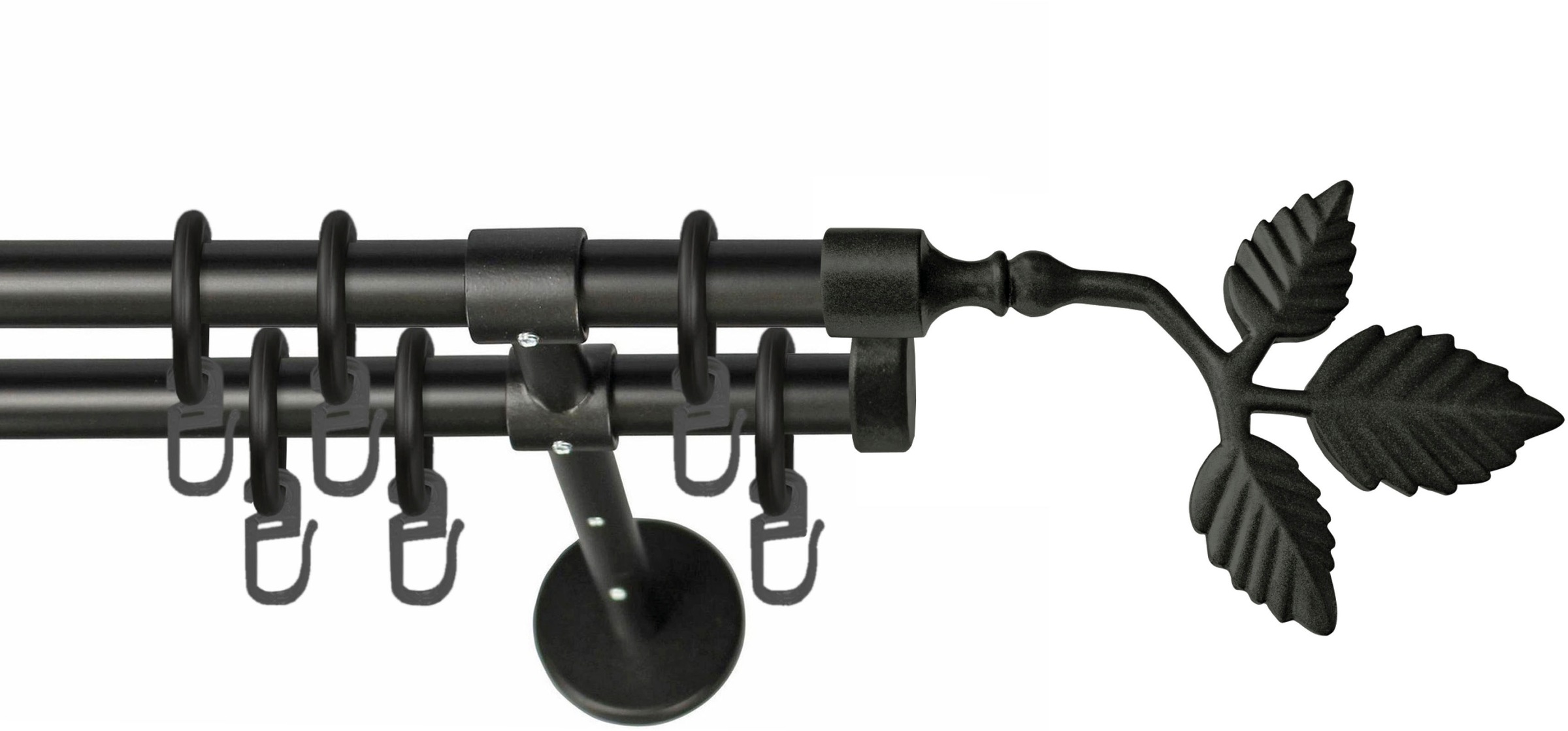 GARESA Gardinenstange "RUSTIKA" Ø 16 mm 2 läufig-läufig Wunschmaßlänge rust günstig online kaufen