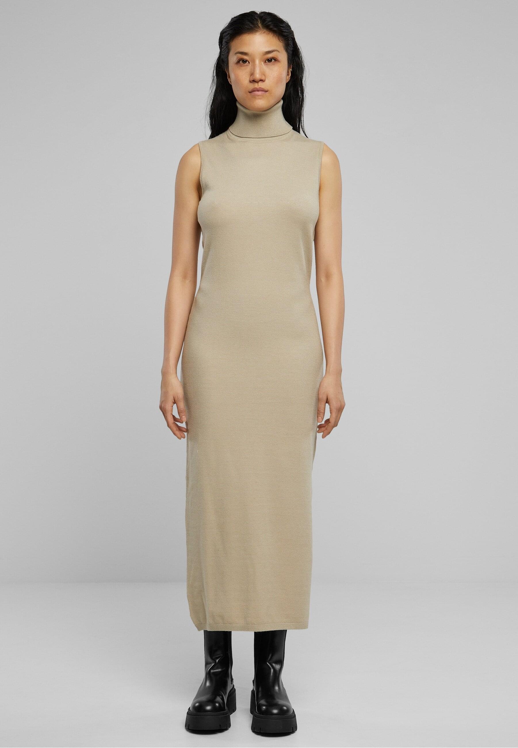 URBAN CLASSICS Shirtkleid »Urban Classics Damen Ladies Knitted Eco Viscose Turtleneck Dress«, (1 tlg.)