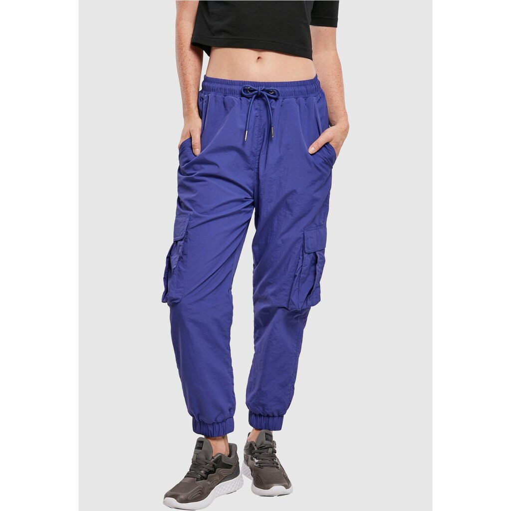 URBAN CLASSICS Cargohose »Damen Ladies High Waist Crinkle Nylon Cargo Pants«, (1 tlg.)