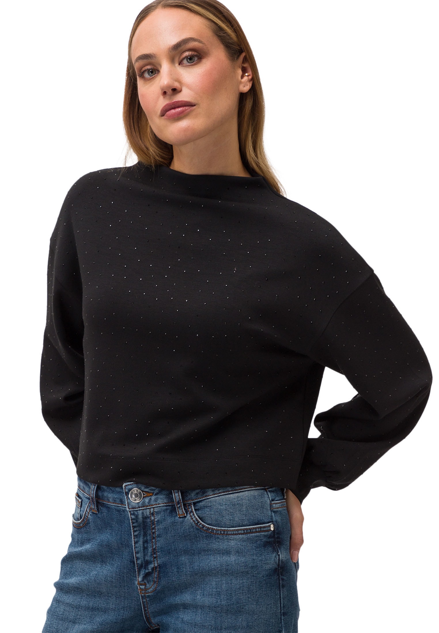 Zero Sweatshirt "zero Sweatshirt mit Glitzersteinchen", Ziersteine günstig online kaufen