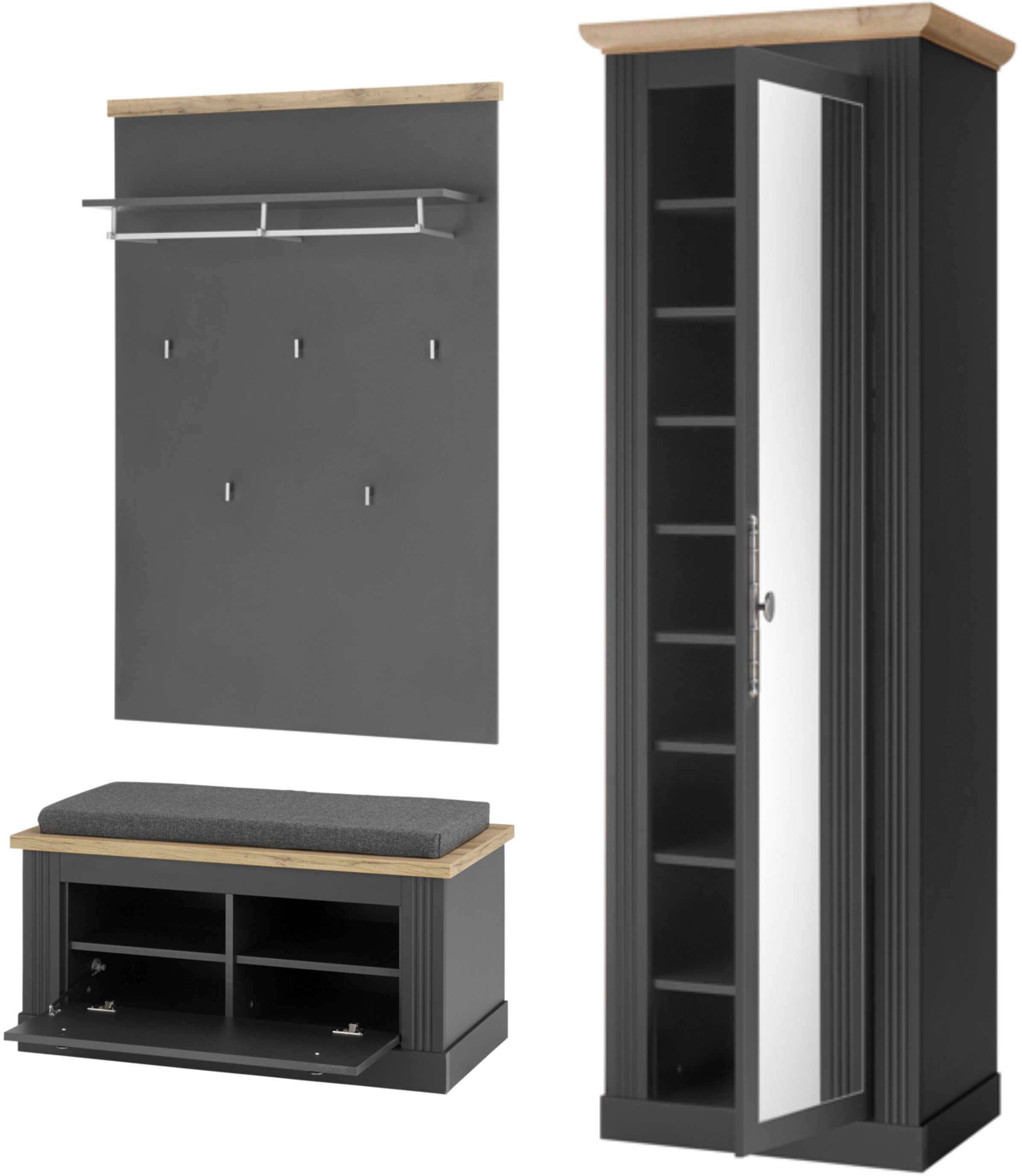 Thumbnail - Home affaire Garderoben-Set "WESTMINSTER BESTSELLER" Schuhbank, Wandpaneel, Garderobenschrank, 3 Stk. tlg.