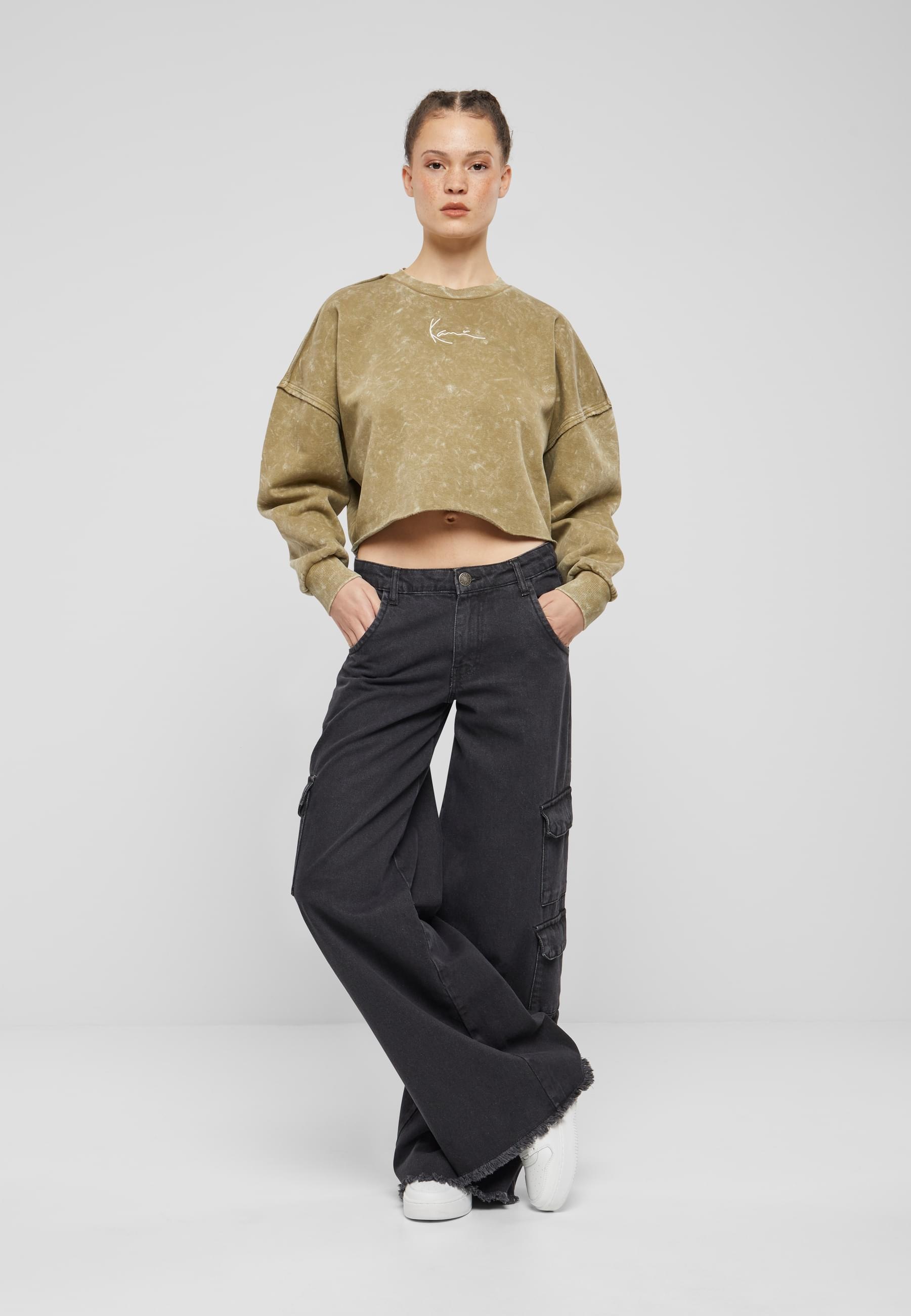 Karl Kani Sweater »Karl Kani Damen KW241-038-2 Karl Kani Signature Washed Crop Crew«