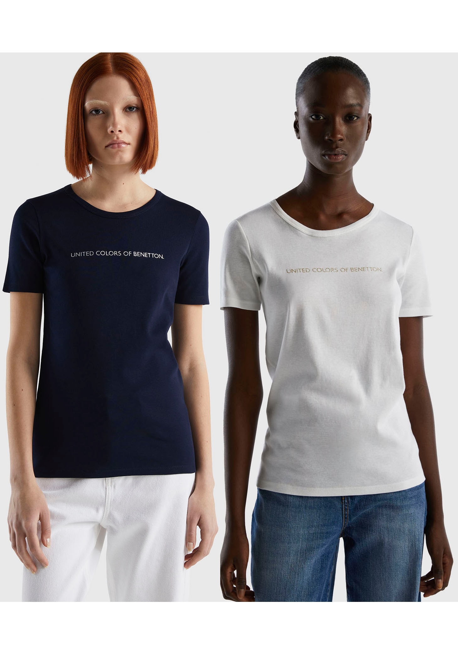 Colors T-Shirt, of BAUR unsere 2), bestellen Benetton (Set, tlg., 2 United | im Bestseller Doppelpack