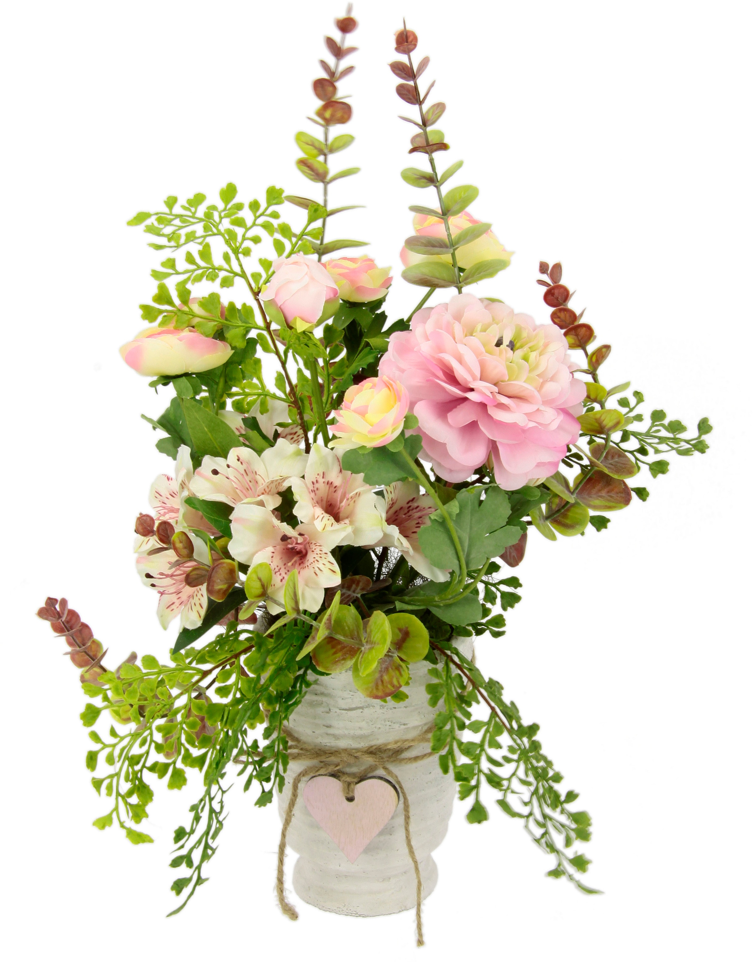 I.GE.A. Kunstblume »Arrangement Blüten/Ranunkel«, Topf aus Keramik