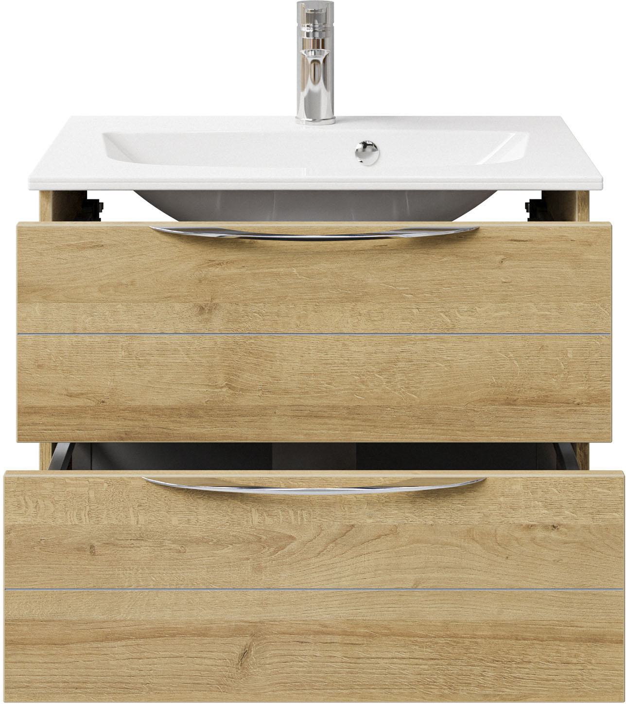 Thumbnail - Saphir Waschtisch "Serie 6025 Mineralmarmor-Waschtisch mit Unterschrank, 67 cm breit", Waschplatz mit 2 Schubladen, häng...