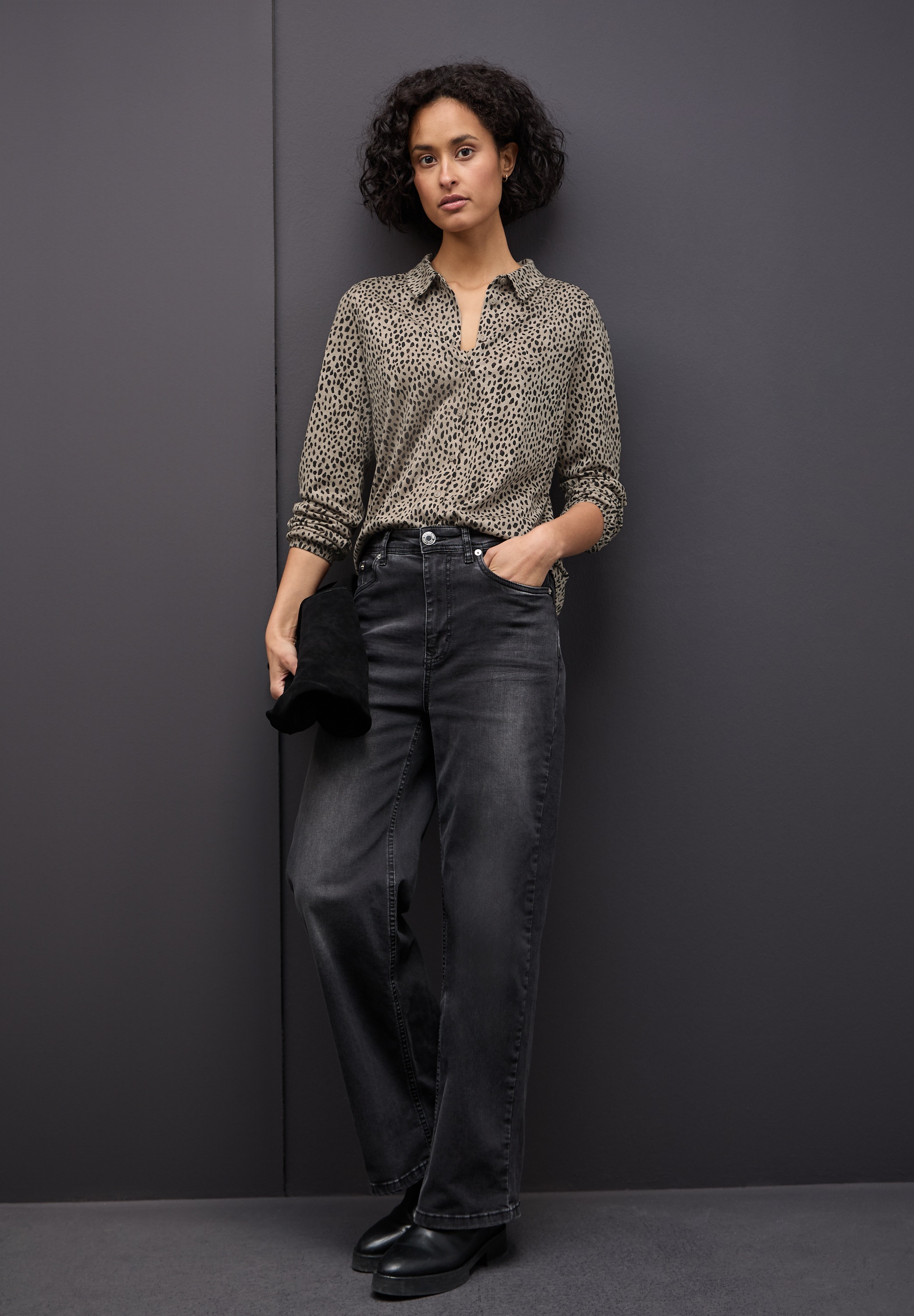 STREET ONE Langarmshirt mit Leo-Print