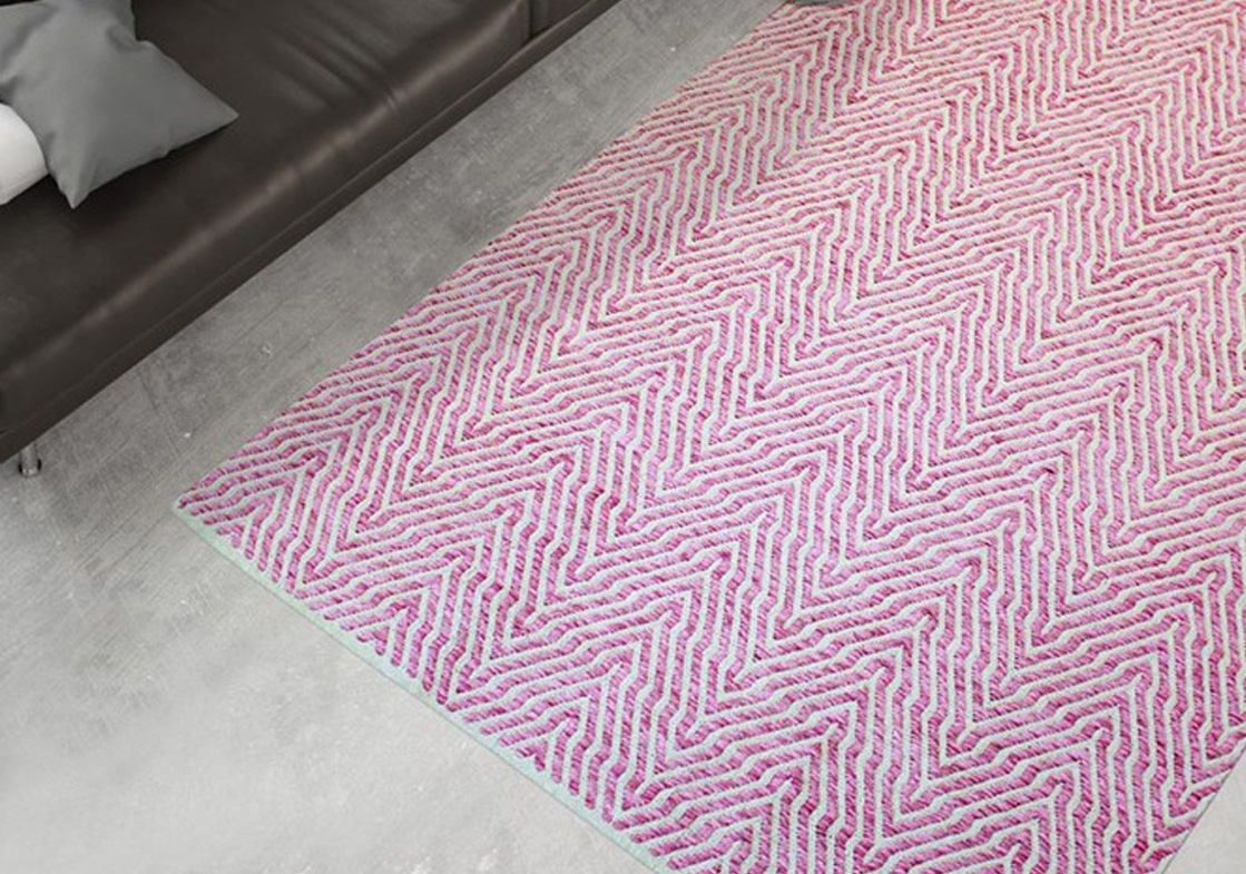 Teppich MY HOME "Hanno" Gr. 4, pink, B:160cm H:7mm L:230cm, Baumwolle, Teppiche, Teppich, flacher Teppich, Kurzflor, Weich, Pflegeleicht, Elegant