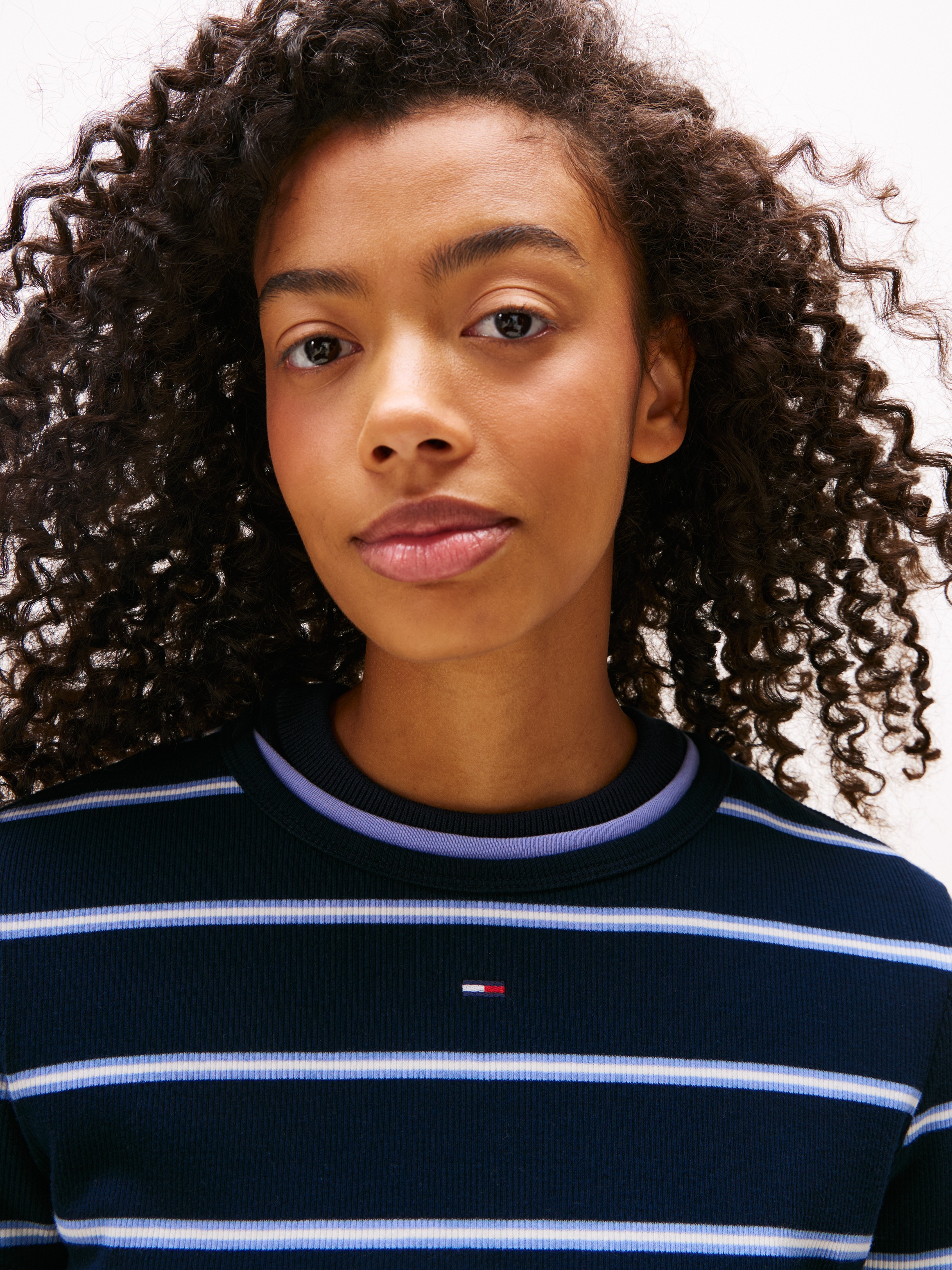 Tommy Jeans Kurzarmshirt "TJW ESSENTIAL RIB SHORT SLEEVE EXT" Baumwollmisch günstig online kaufen