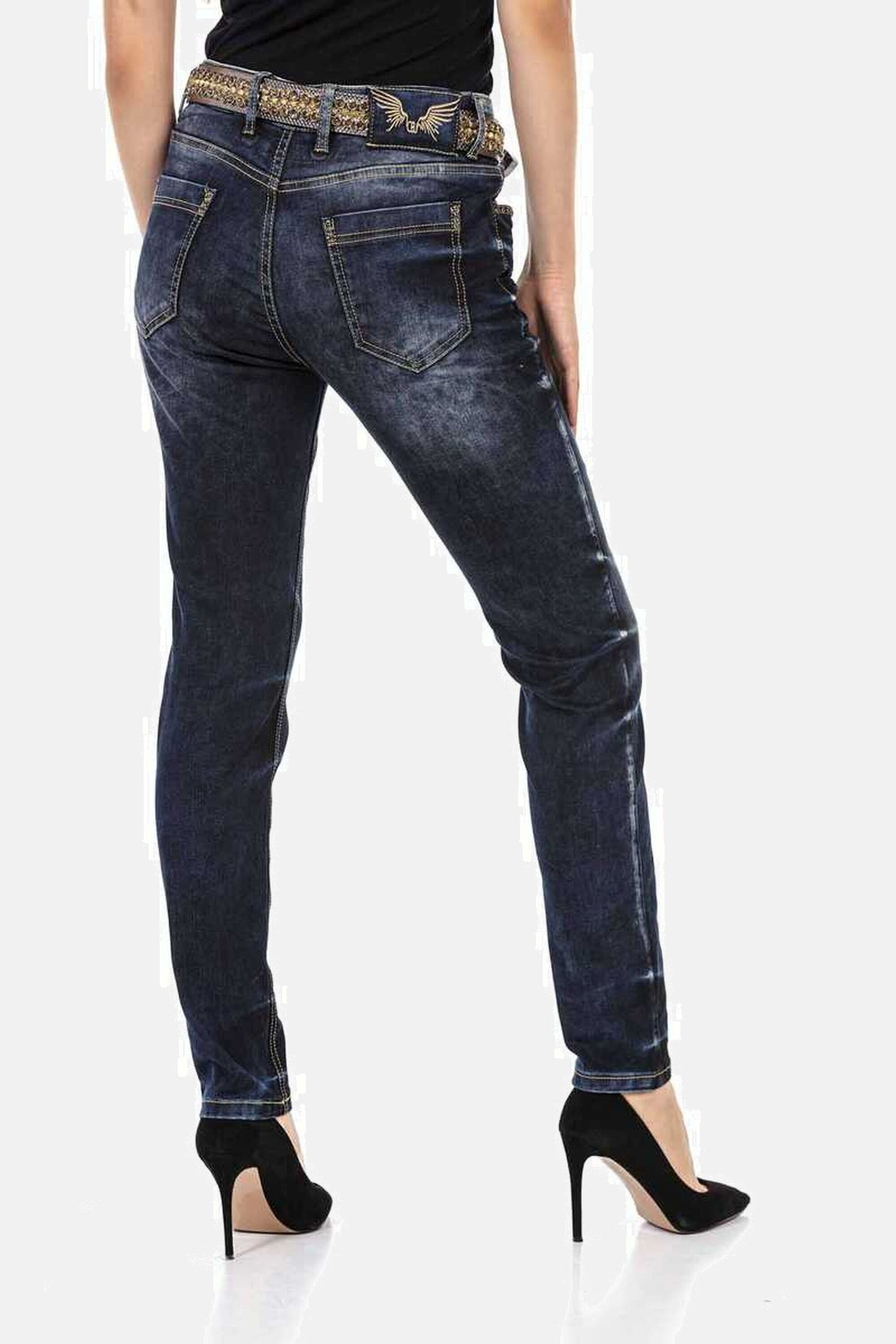 Cipo & Baxx Slim-fit-Jeans »Jeans«, Mit glänzenden Nieten, WD465
