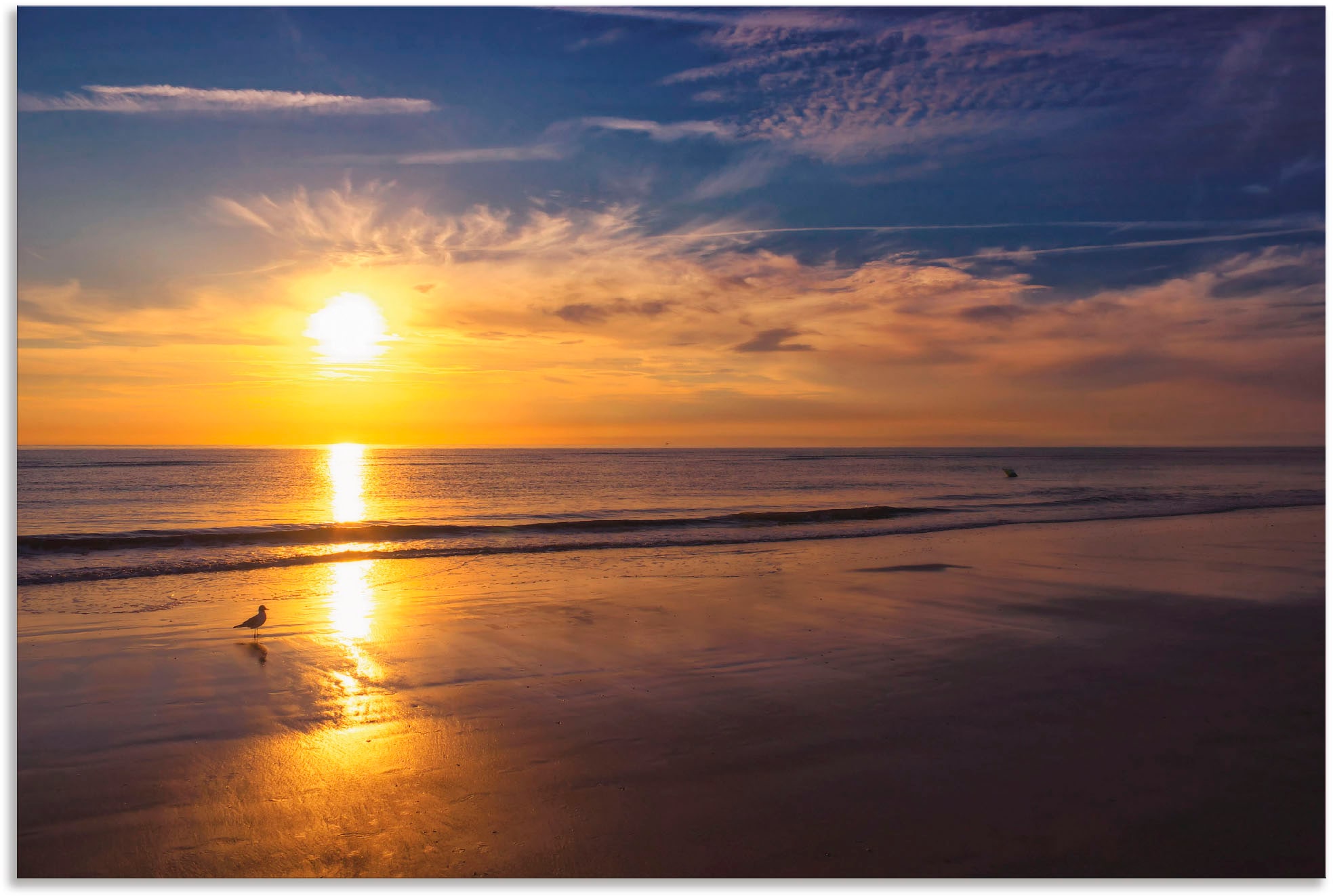 Artland Wandbild »Sonnenuntergang SPO«, Strand, Größen BAUR kaufen Wandaufkleber Poster versch. Leinwandbild, Alubild, als in oder (1 St.), 