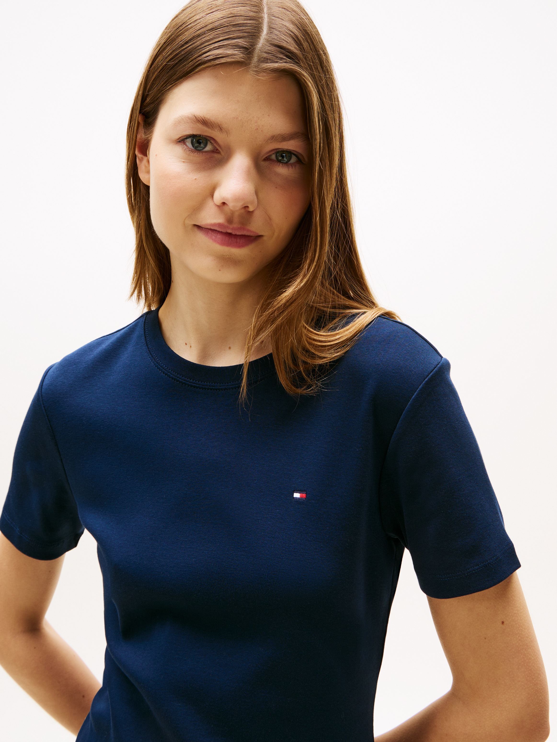 Tommy Hilfiger Shirtkleid "NEW CODY STR SLIM SHORT DRS SS", mit allover Str günstig online kaufen