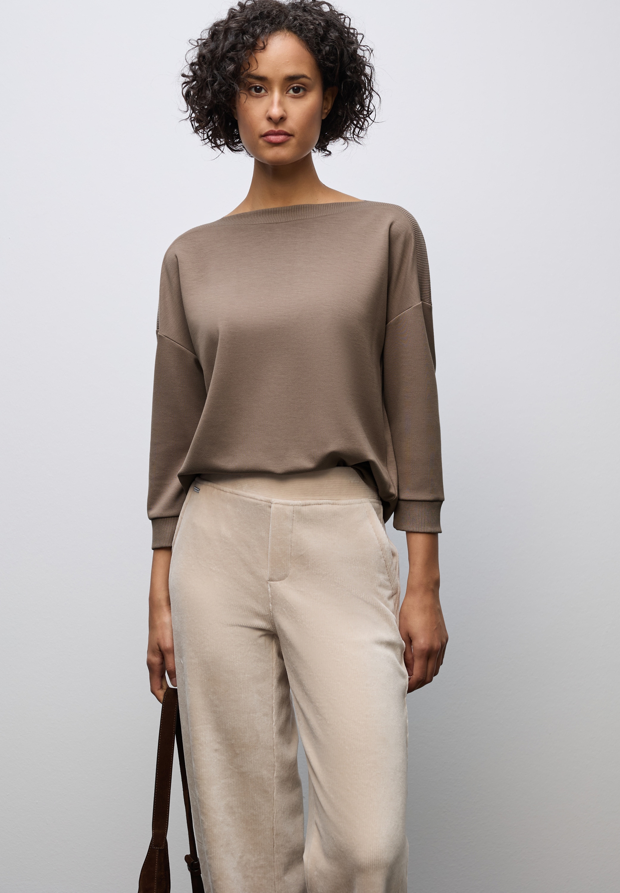 STREET ONE 3/4-Arm-Shirt, Strick-Shirt mit U-Boot-Ausschnitt