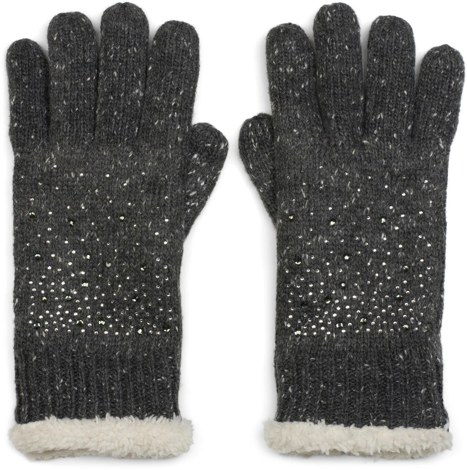 styleBREAKER Strickhandschuhe "Strickhandschuhe mit Strass und Fleece" 1 Stk.