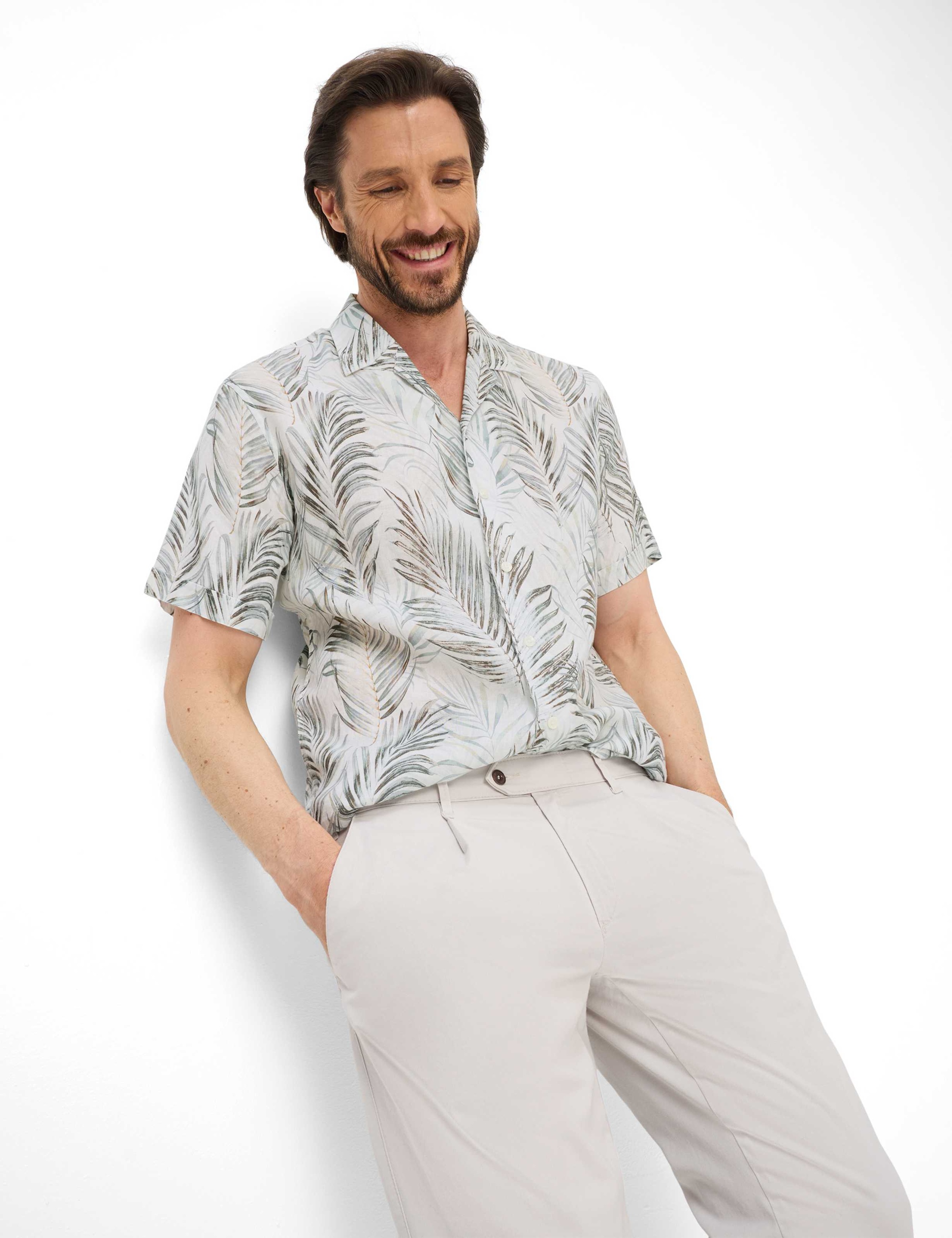 Bundfaltenhose EUREX BY BRAX "Style LUIS", Herren, Gr. 26U, Unterbauchgrößen, silberfarben, Web, 61% Baumwolle, 36% Lyocell, 3% Elasthan, Hosen 3
