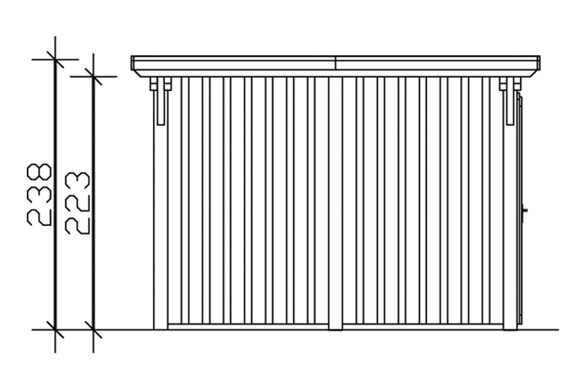Skanholz Einzelcarport »Emsland«, Holz, 291 cm, natur, mit Abstellraum, versch. Farben